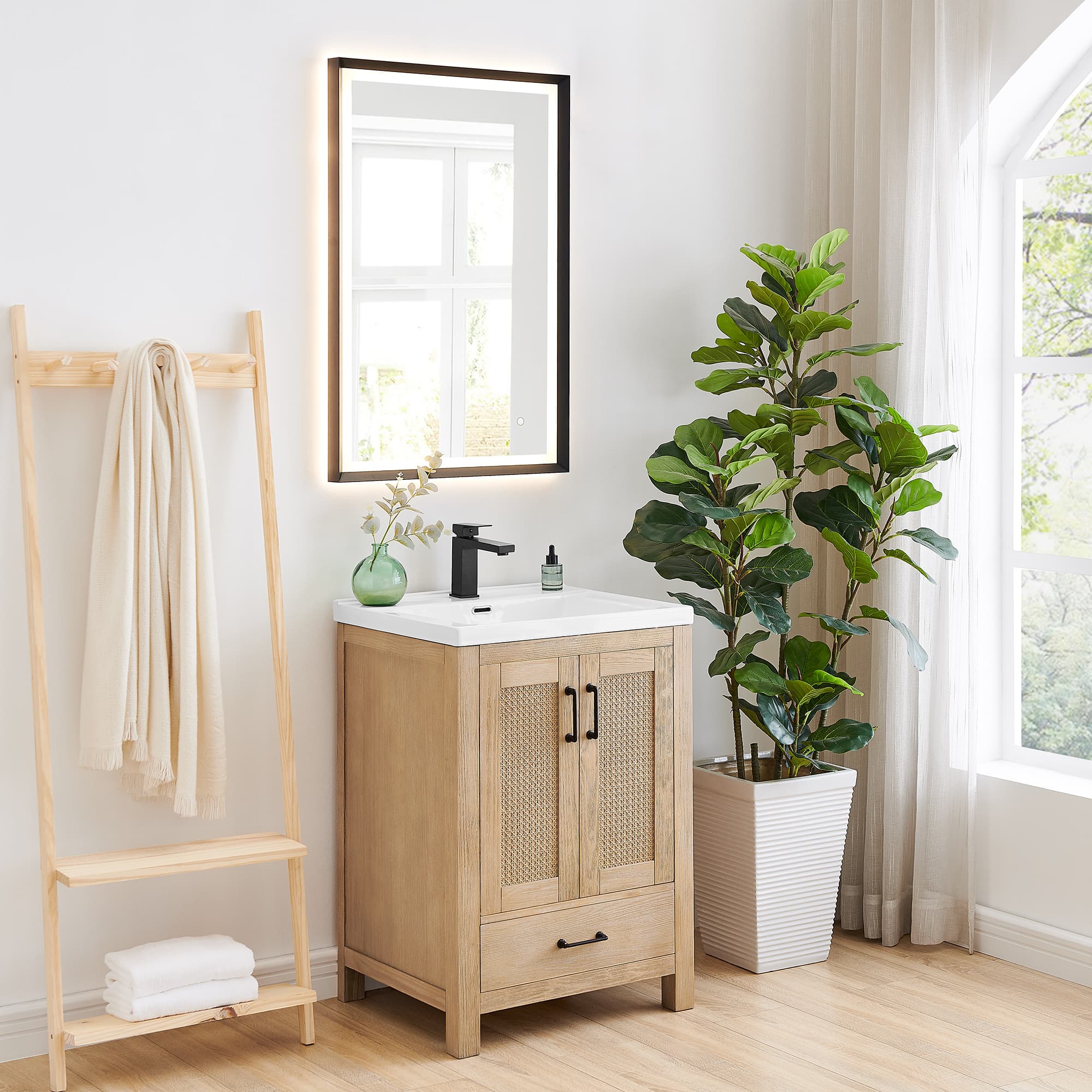 Altair Bondi Single Sink Freestanding Bathroom Vanity in Light Brown - photo 3 of 13