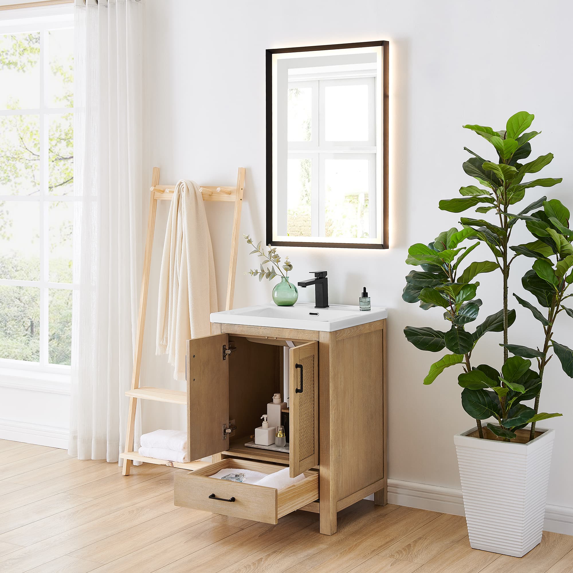 Altair Bondi Single Sink Freestanding Bathroom Vanity in Light Brown - photo 4 of 13