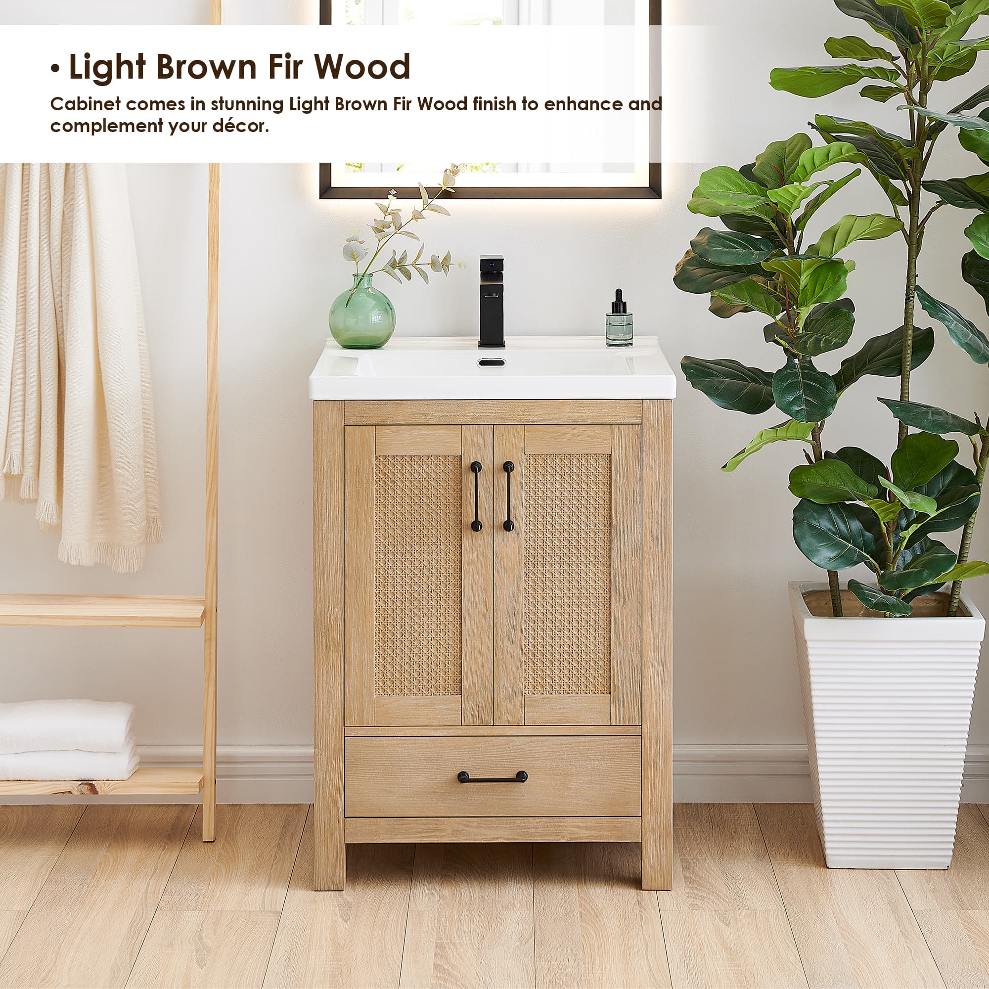 Altair Bondi Single Sink Freestanding Bathroom Vanity in Light Brown - photo 5 of 13