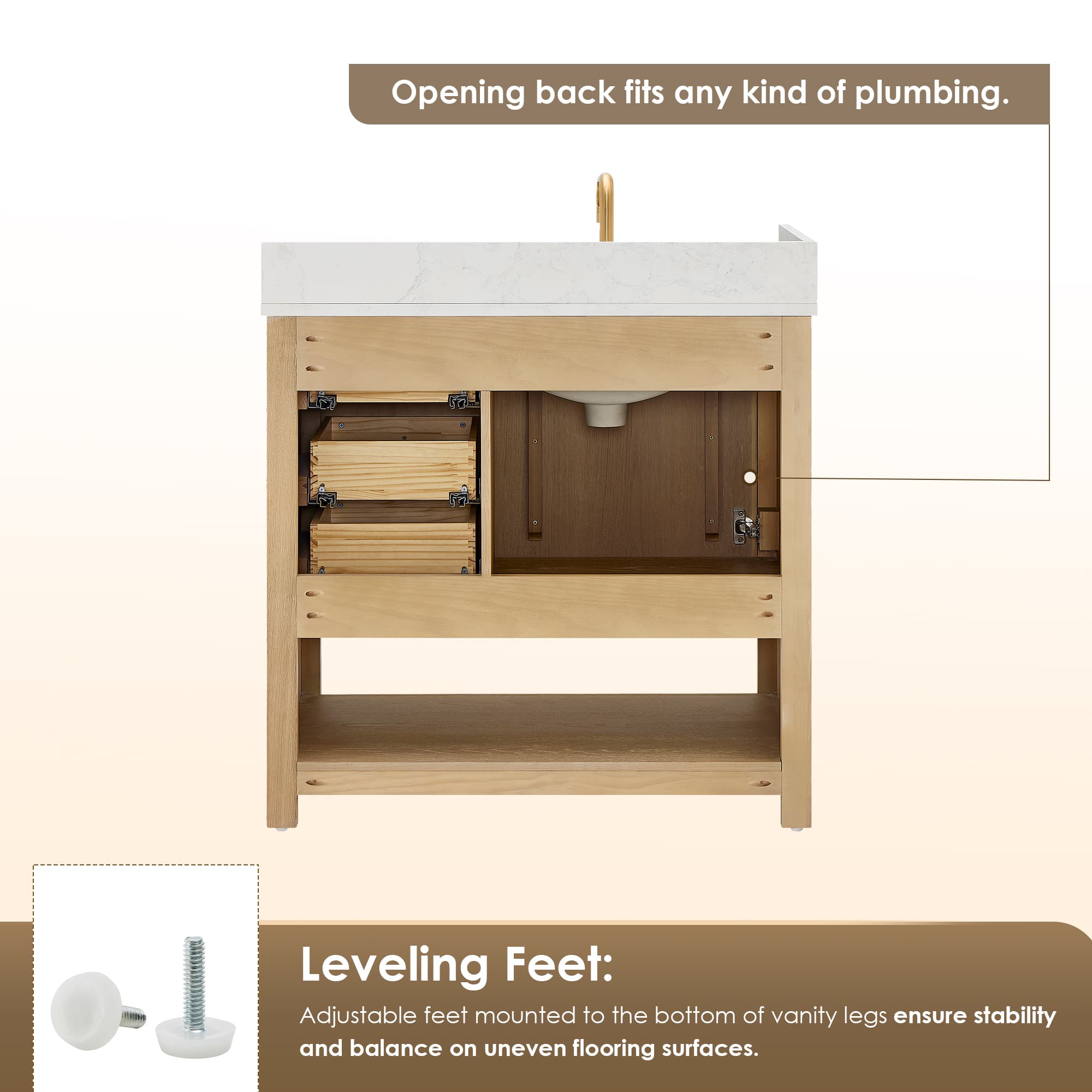 Altair Cecil Freestanding Bathroom Vanity in White Oak - photo 14 of 16