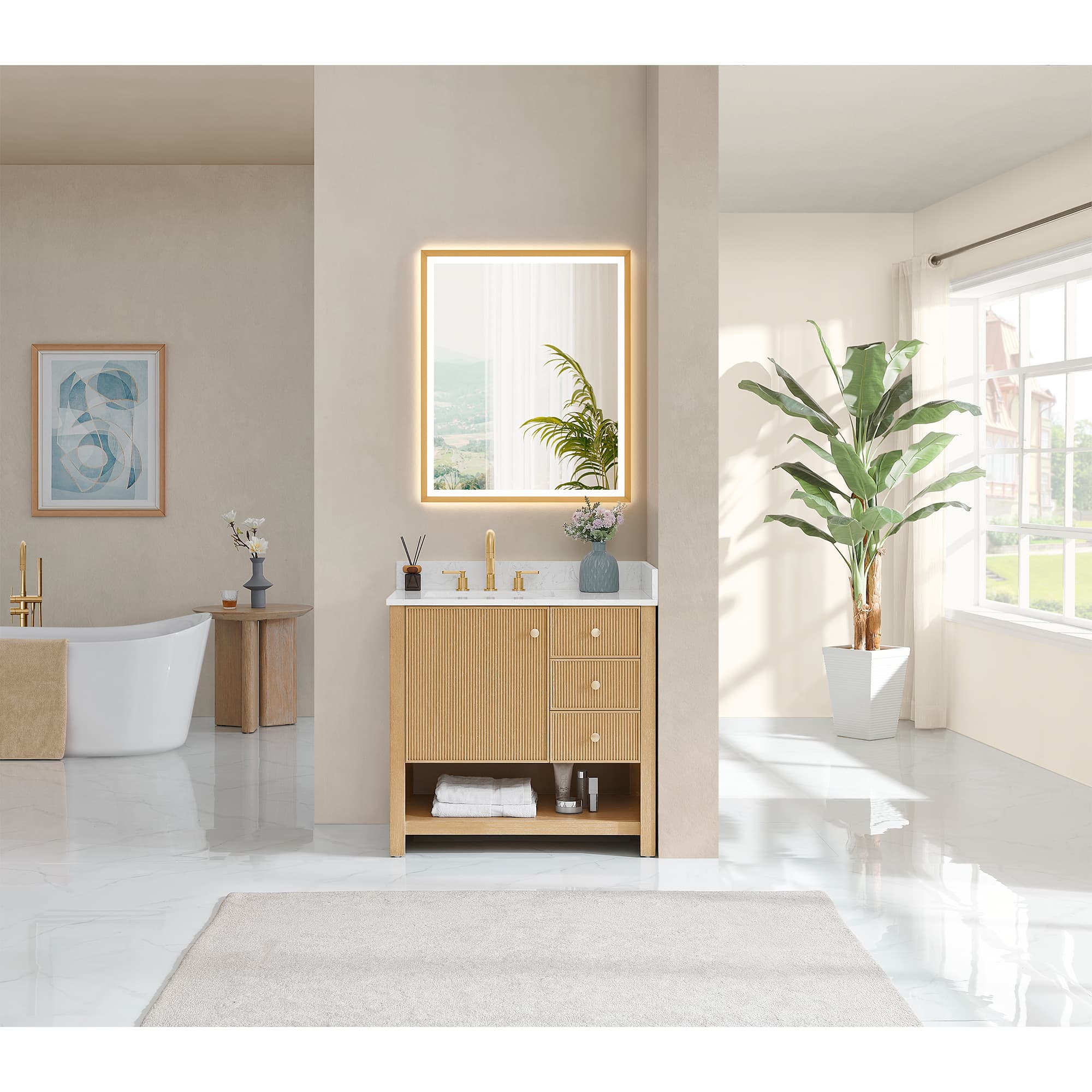 Altair Cecil Freestanding Bathroom Vanity in White Oak - photo 15 of 16
