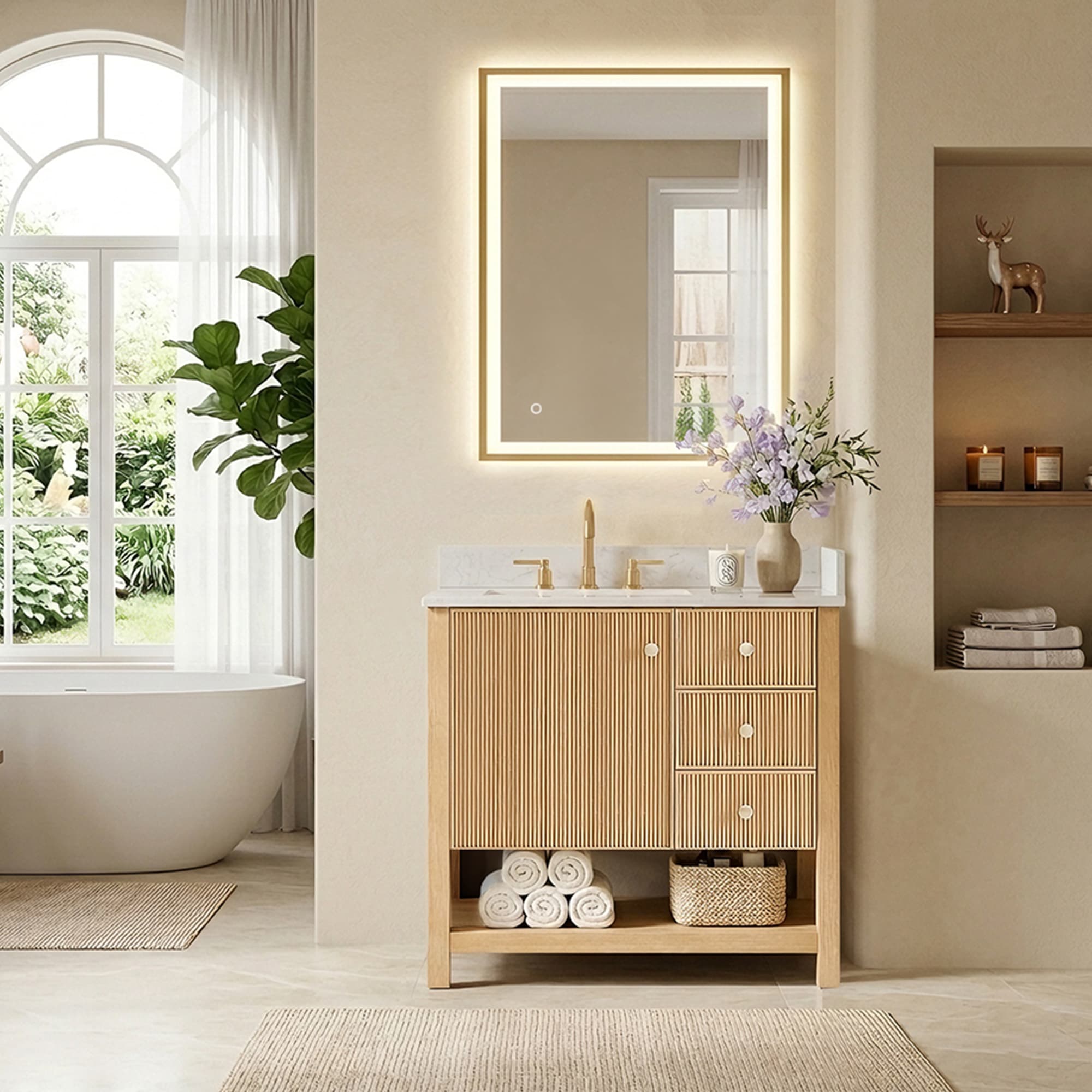 Altair Cecil Freestanding Bathroom Vanity in White Oak - photo 2 of 16