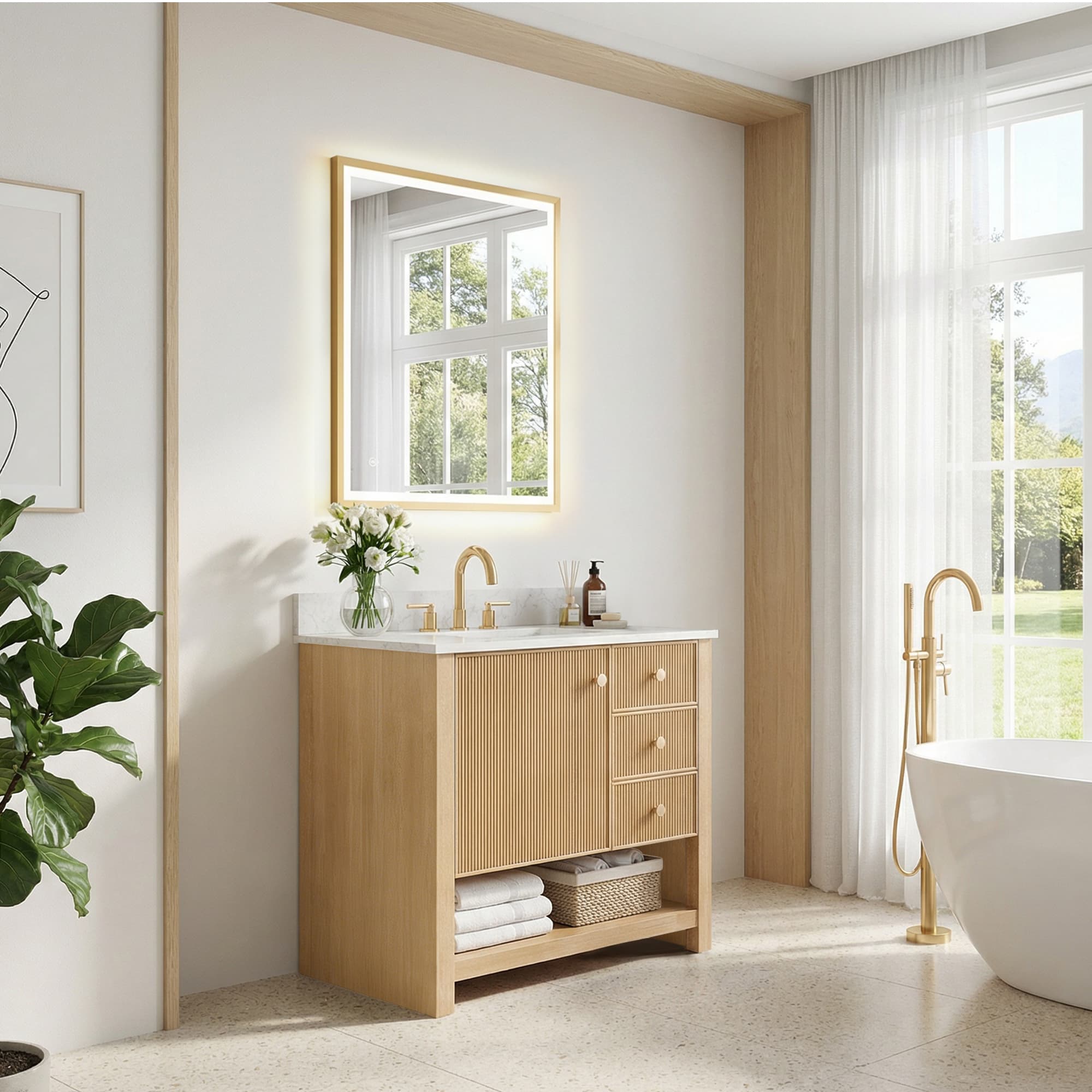 Altair Cecil Freestanding Bathroom Vanity in White Oak - photo 3 of 16