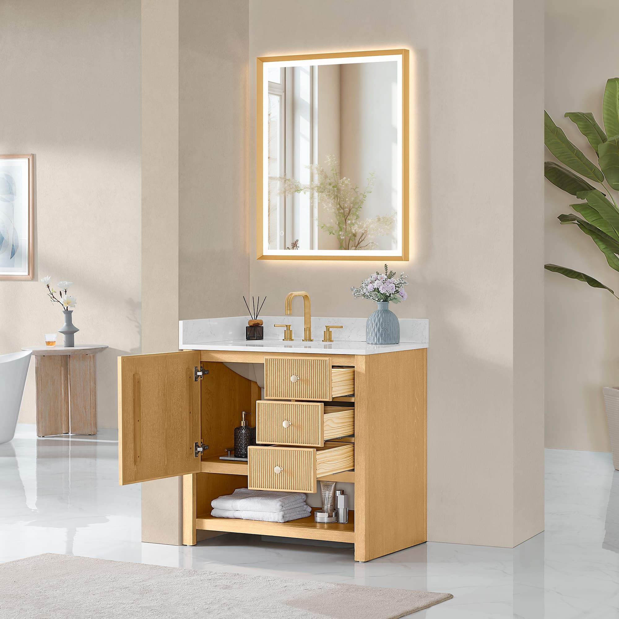 Altair Cecil Freestanding Bathroom Vanity in White Oak - photo 4 of 16