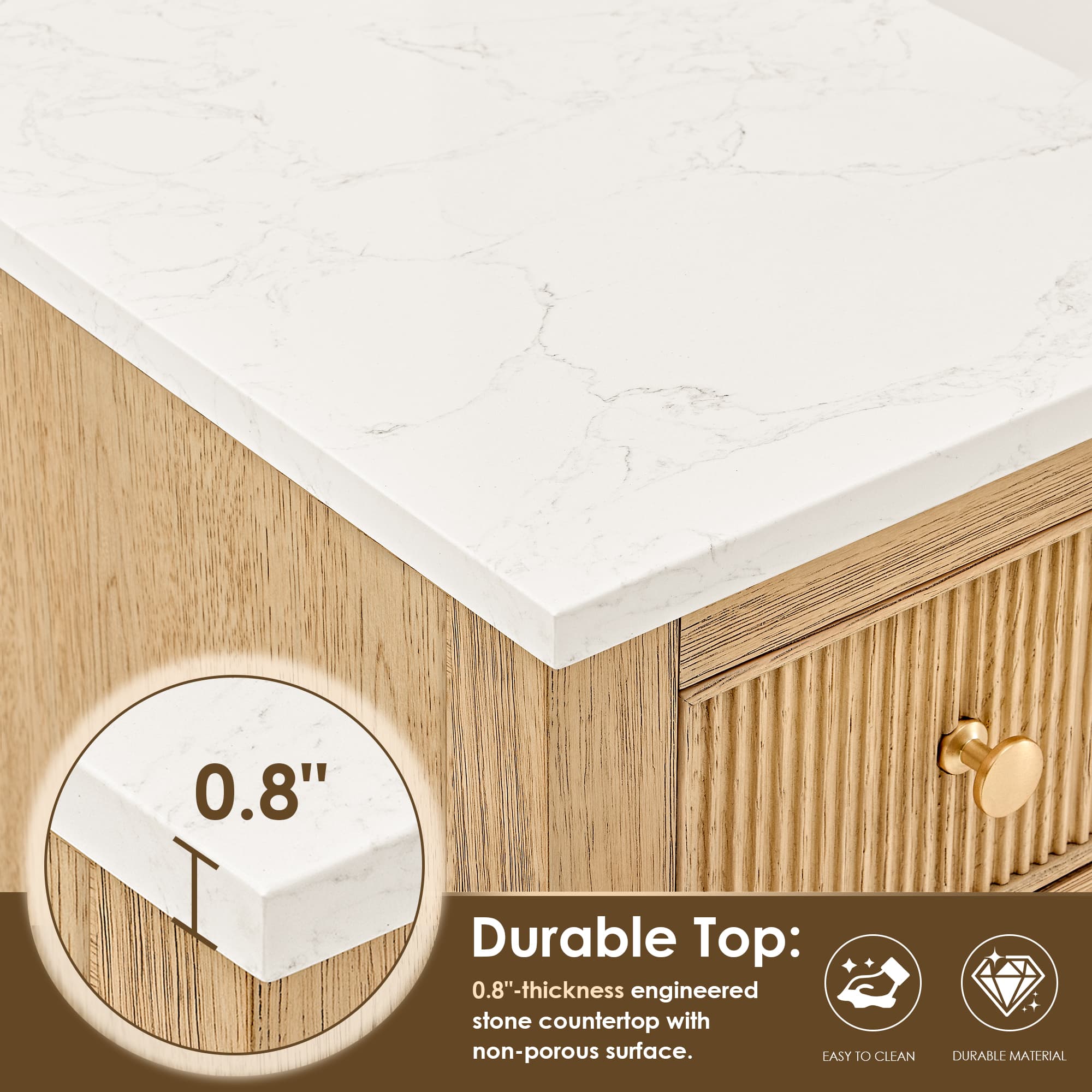 Altair Cecil Freestanding Bathroom Vanity in White Oak - photo 9 of 16