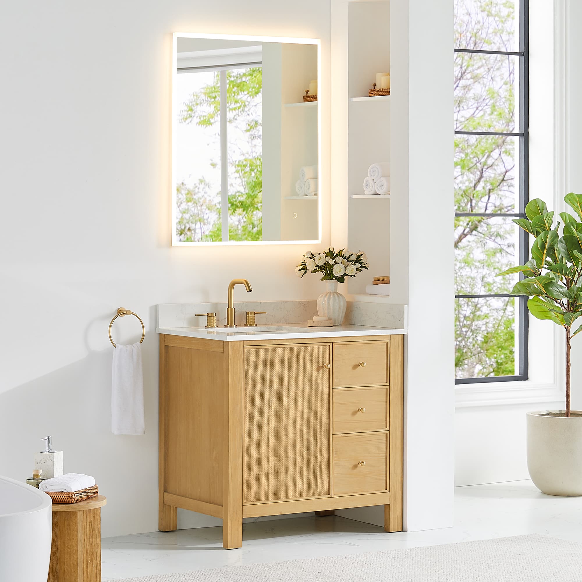 Altair Cedar Freestanding Bathroom Vanity in Natural Wood - photo 3 of 17