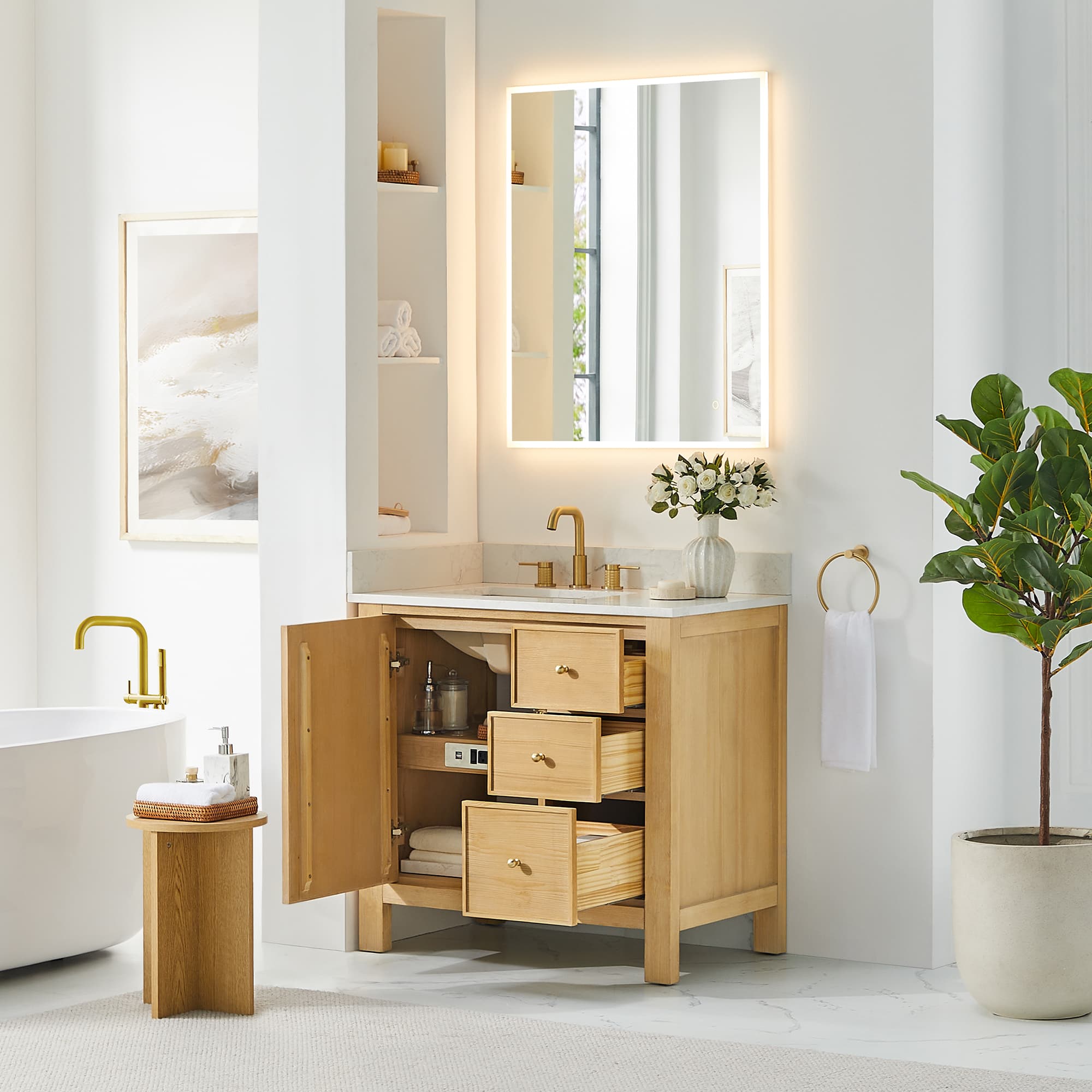 Altair Cedar Freestanding Bathroom Vanity in Natural Wood - photo 4 of 17