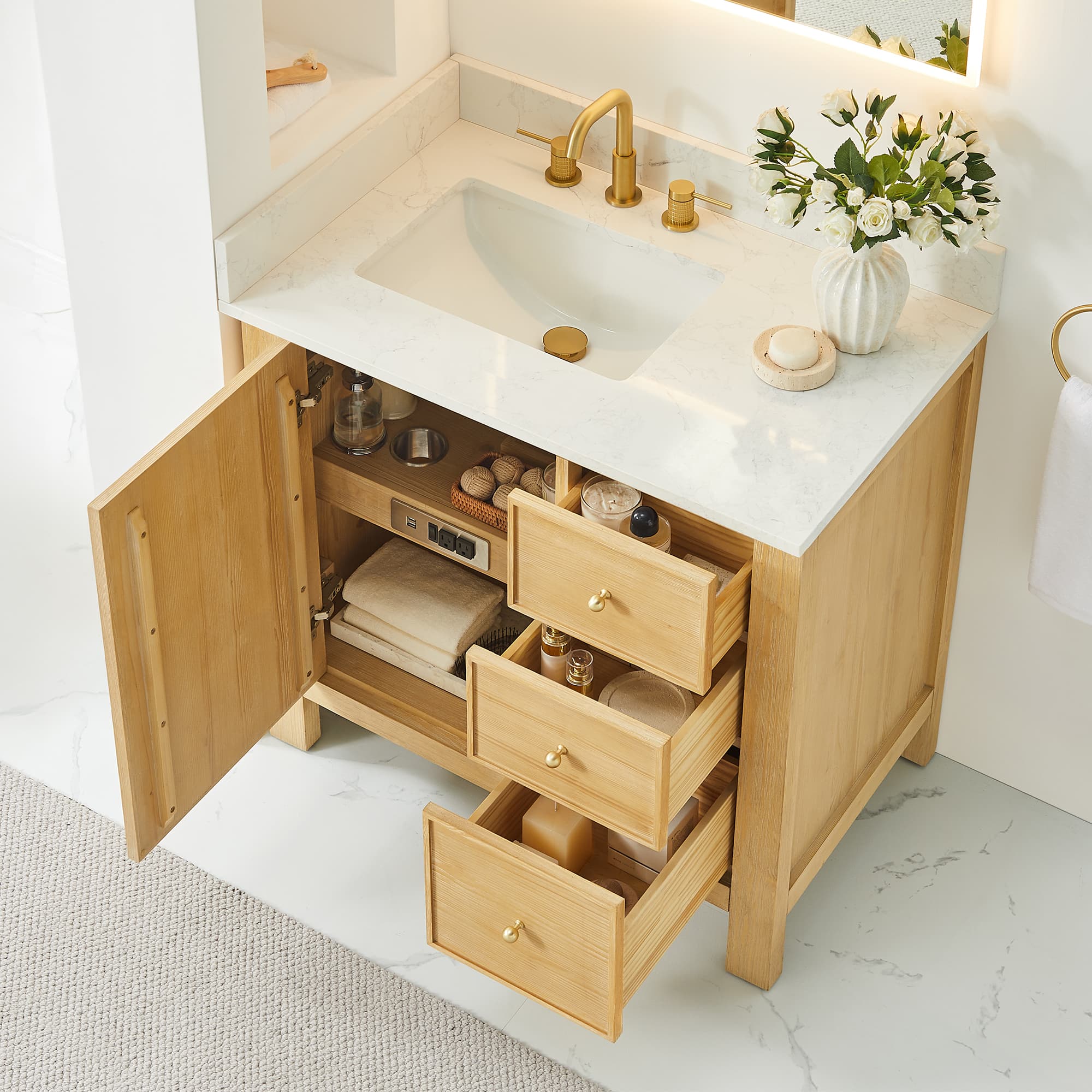 Altair Cedar Freestanding Bathroom Vanity in Natural Wood - photo 5 of 17