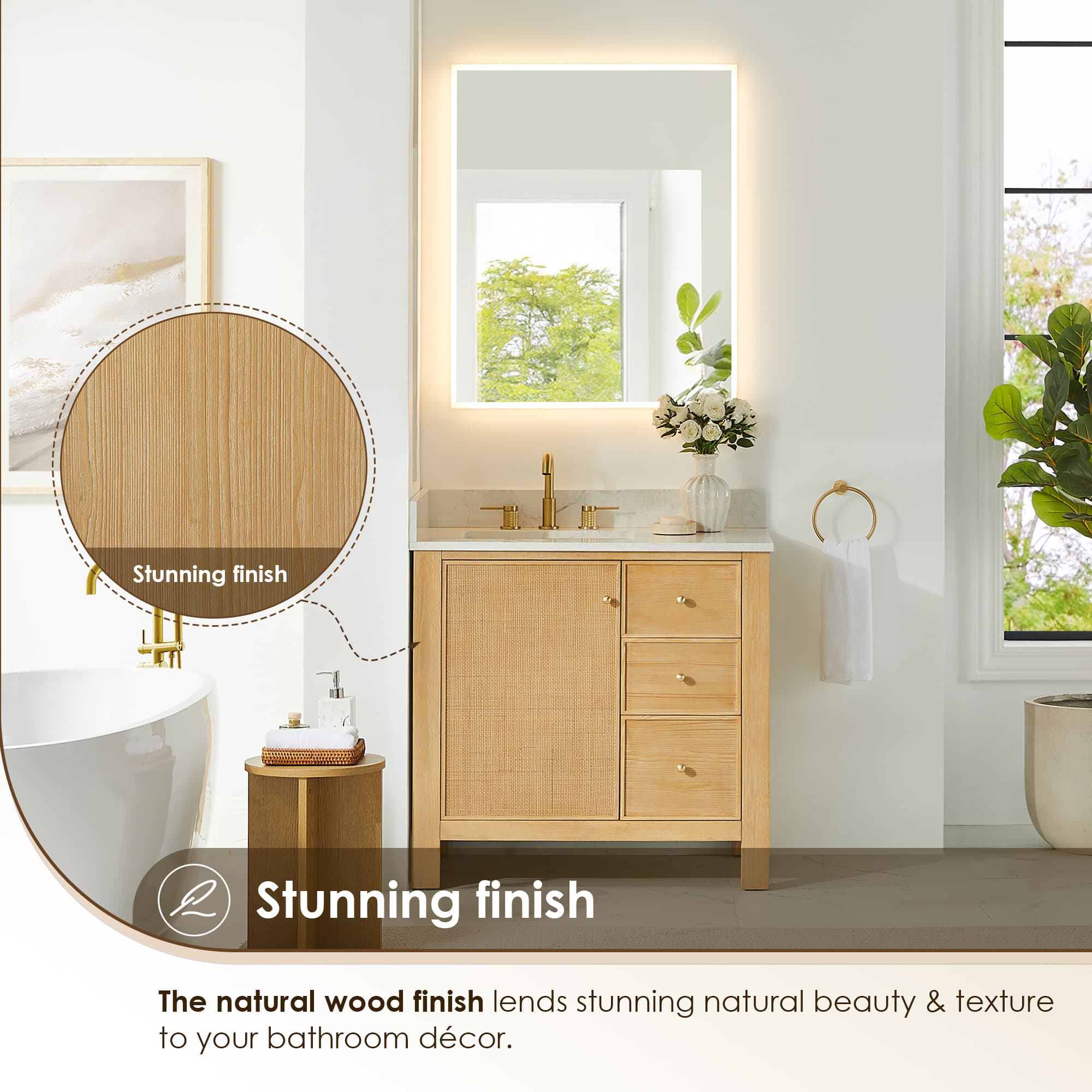 Altair Cedar Freestanding Bathroom Vanity in Natural Wood - photo 6 of 17