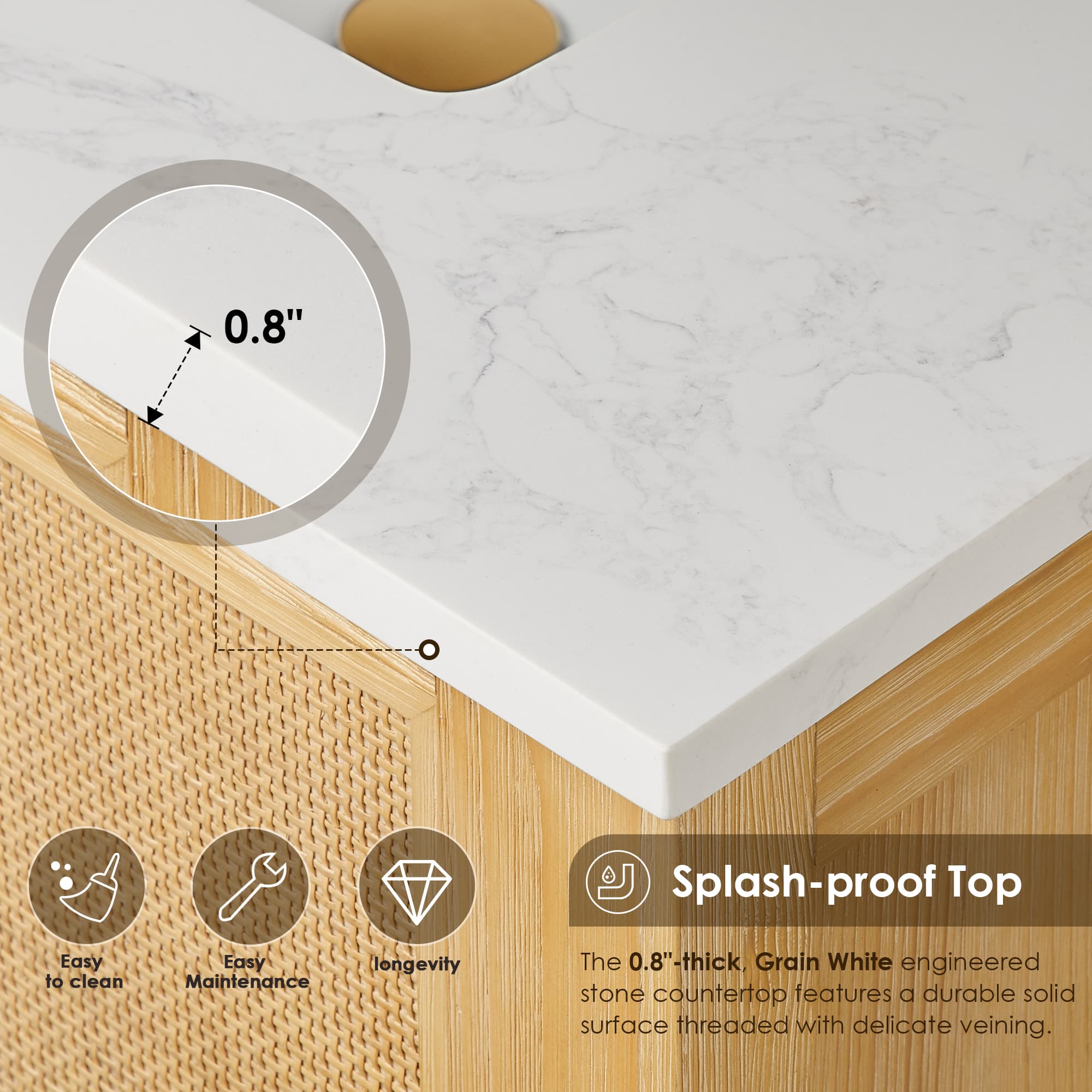Altair Cedar Freestanding Bathroom Vanity in Natural Wood - photo 8 of 17