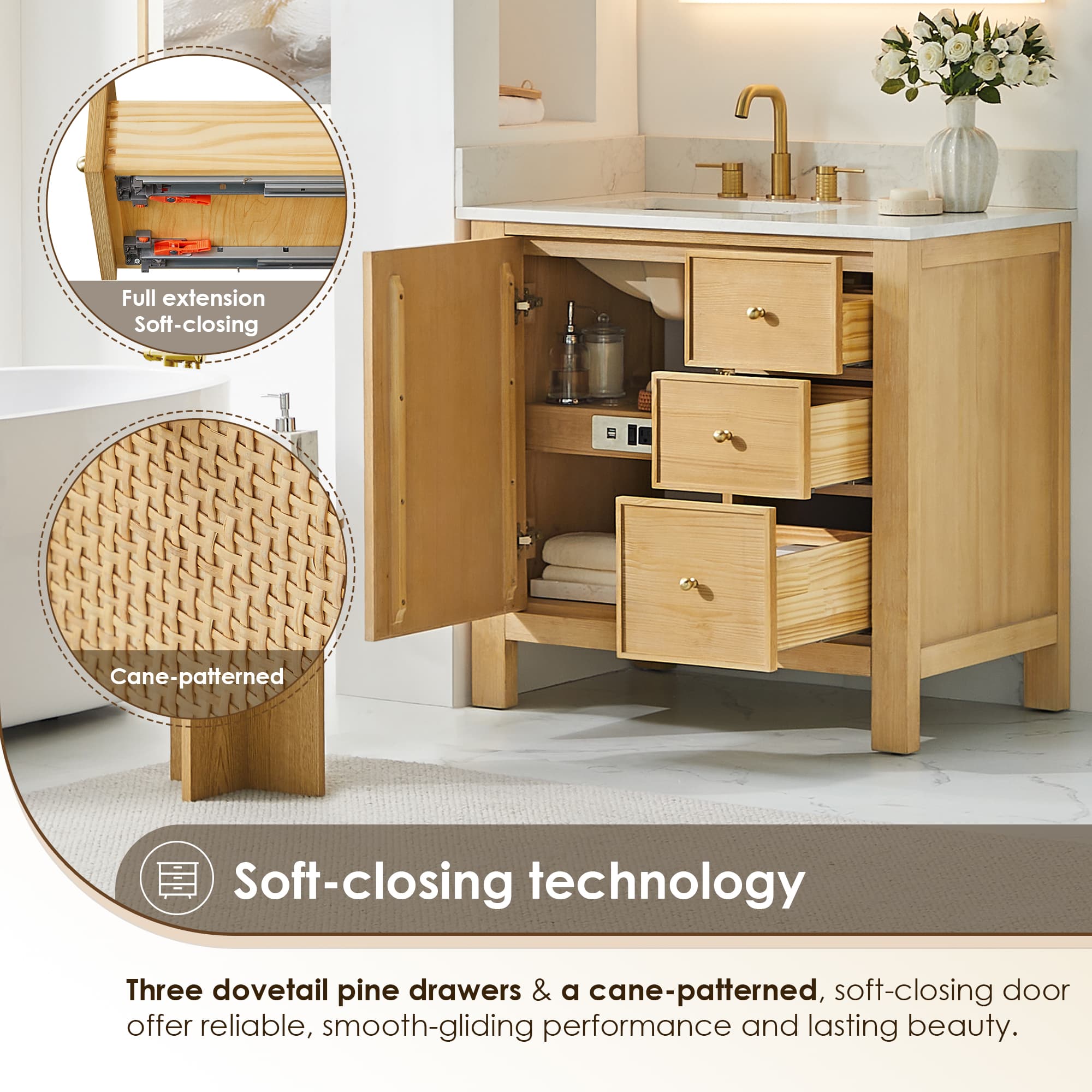 Altair Cedar Freestanding Bathroom Vanity in Natural Wood - photo 9 of 17