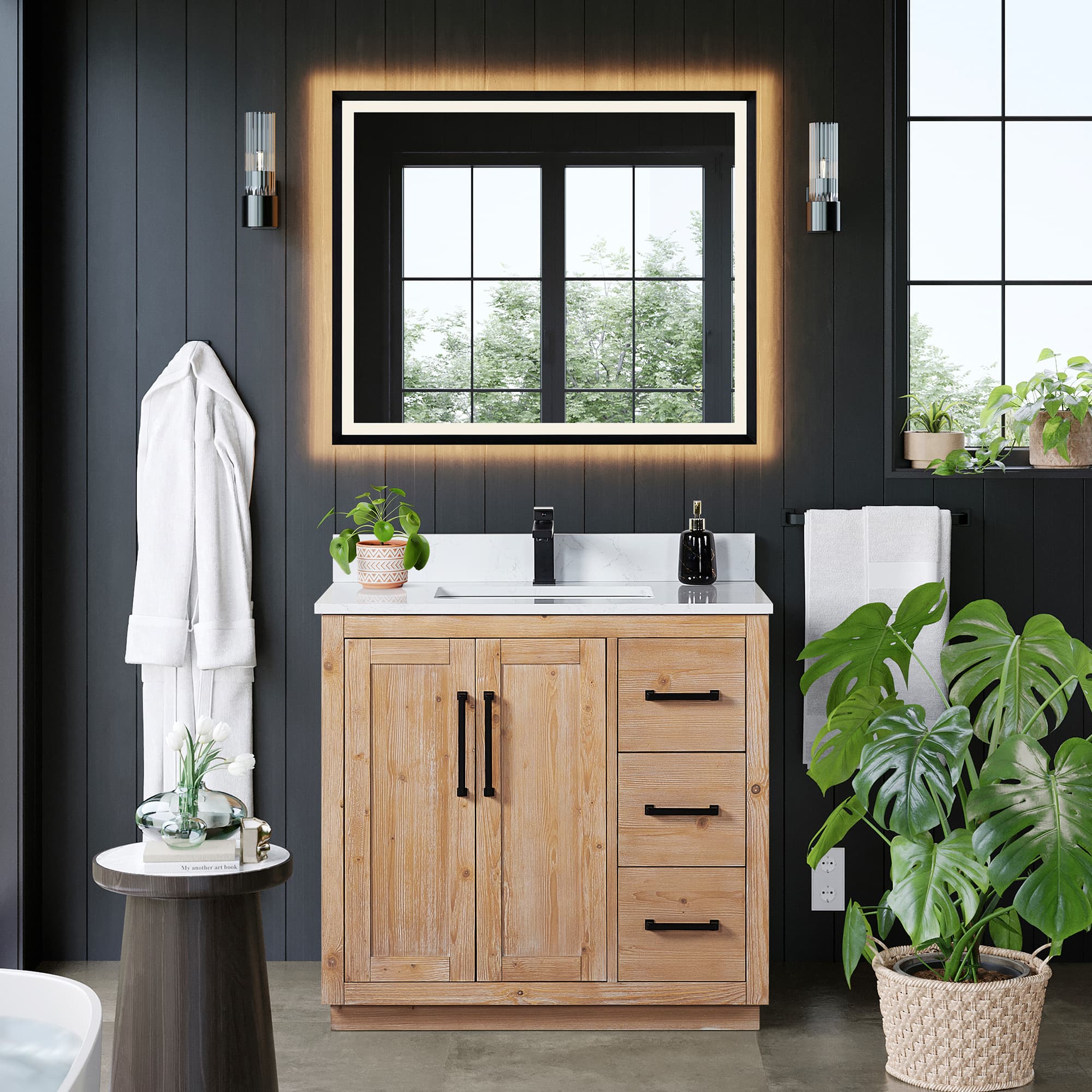 Altair Cicero Single Sink Freestanding Bathroom Vanity in Light Brown - photo 2 of 14