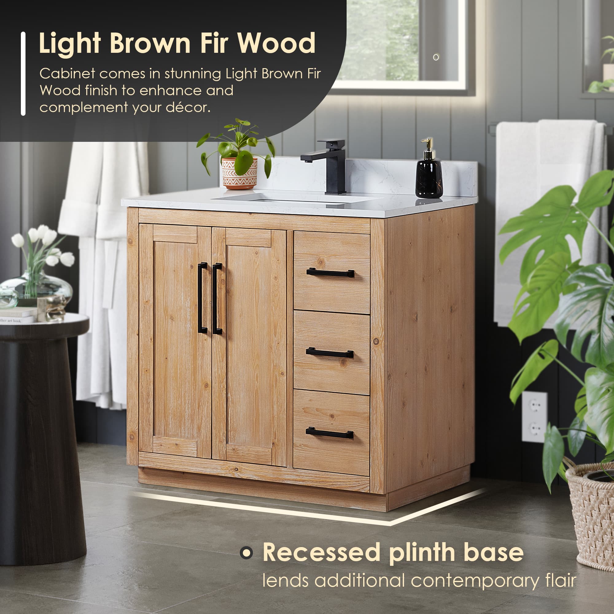 Altair Cicero Single Sink Freestanding Bathroom Vanity in Light Brown - photo 5 of 14