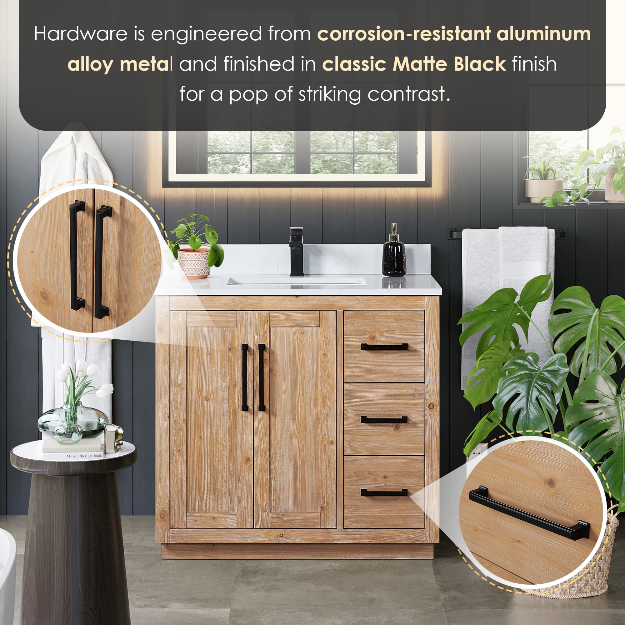 Altair Cicero Single Sink Freestanding Bathroom Vanity in Light Brown - photo 9 of 14
