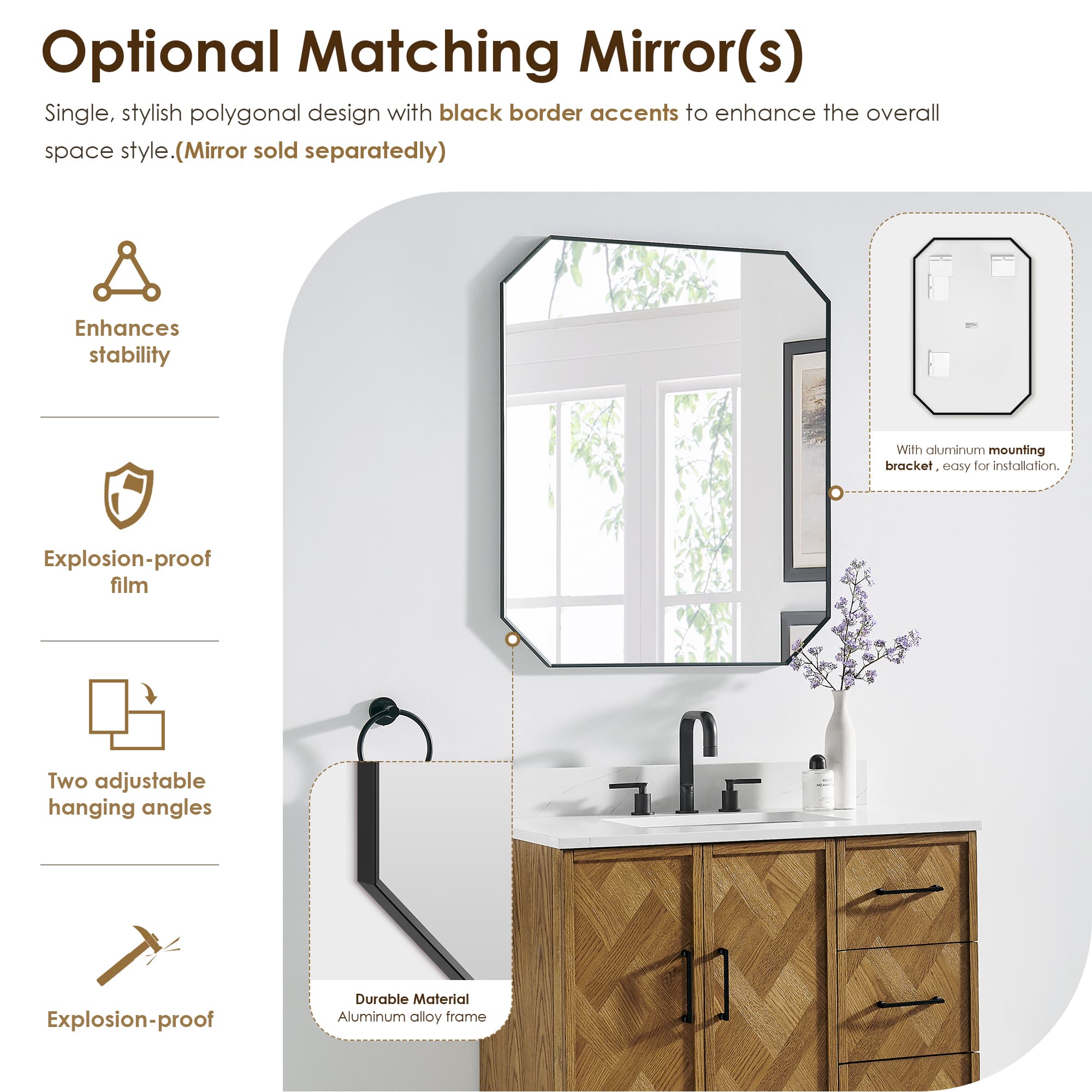 Altair Clara Freestanding Bathroom Vanity in Weathered Brown - photo 15 of 17