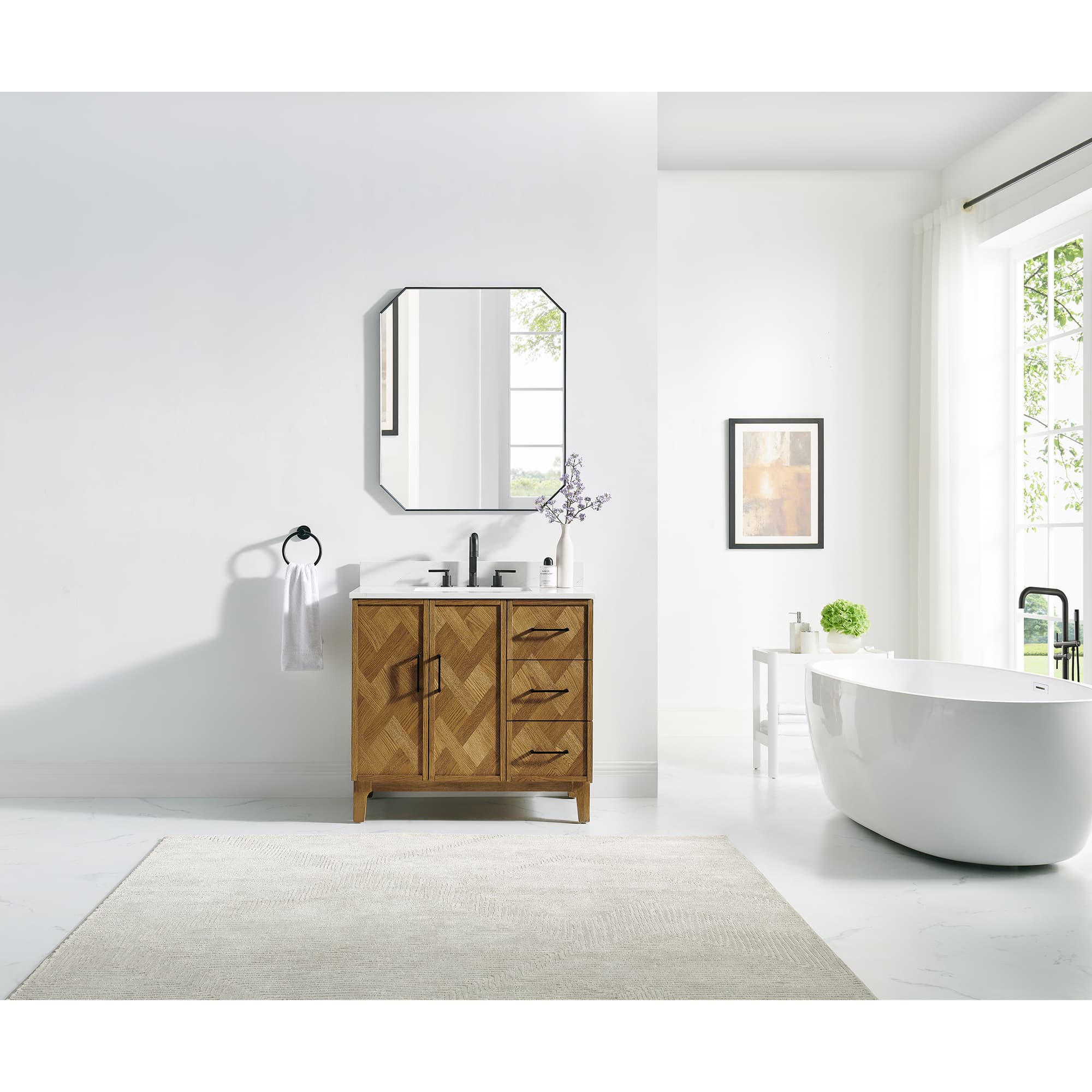 Altair Clara Freestanding Bathroom Vanity in Weathered Brown - photo 16 of 17