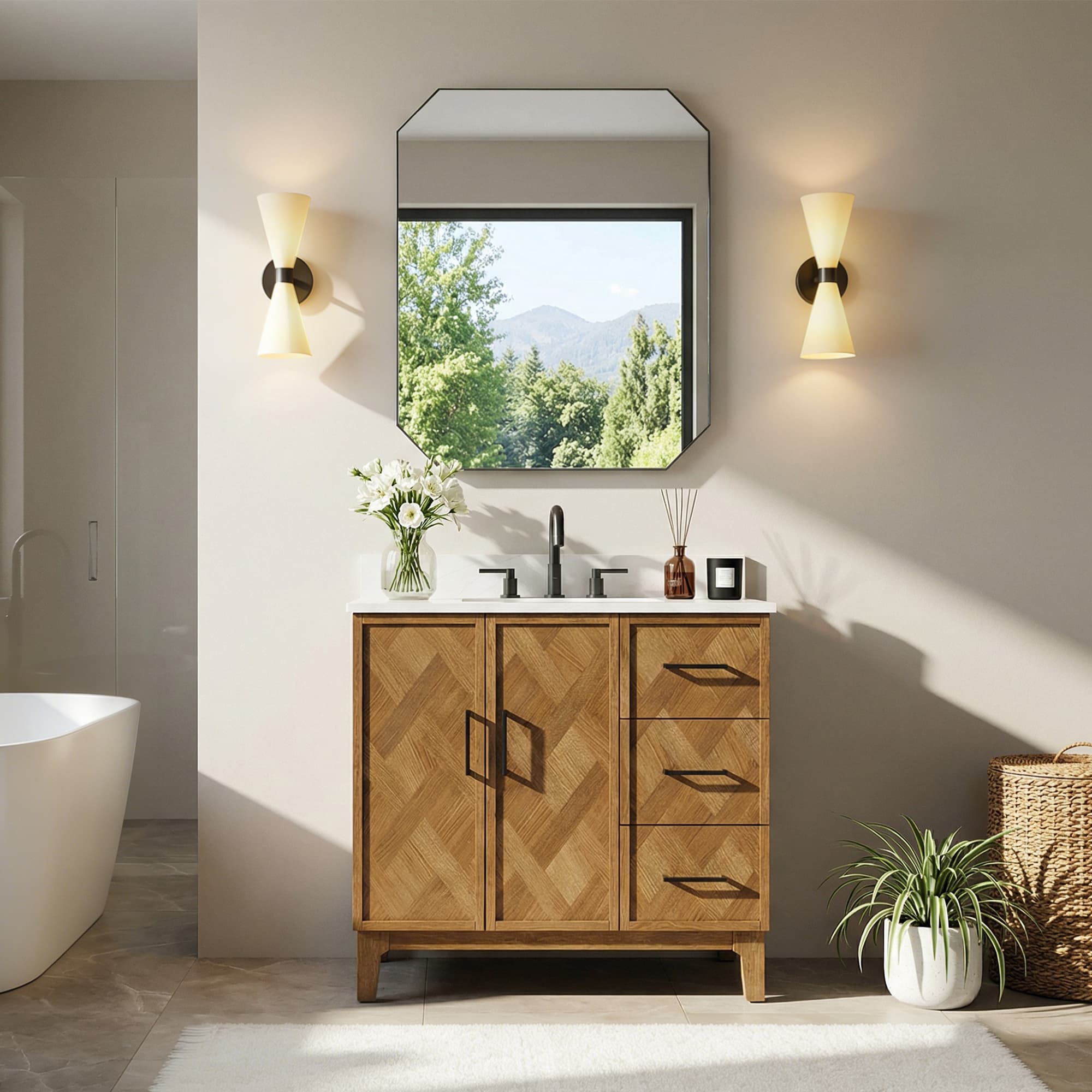 Altair Clara Freestanding Bathroom Vanity in Weathered Brown - photo 2 of 17