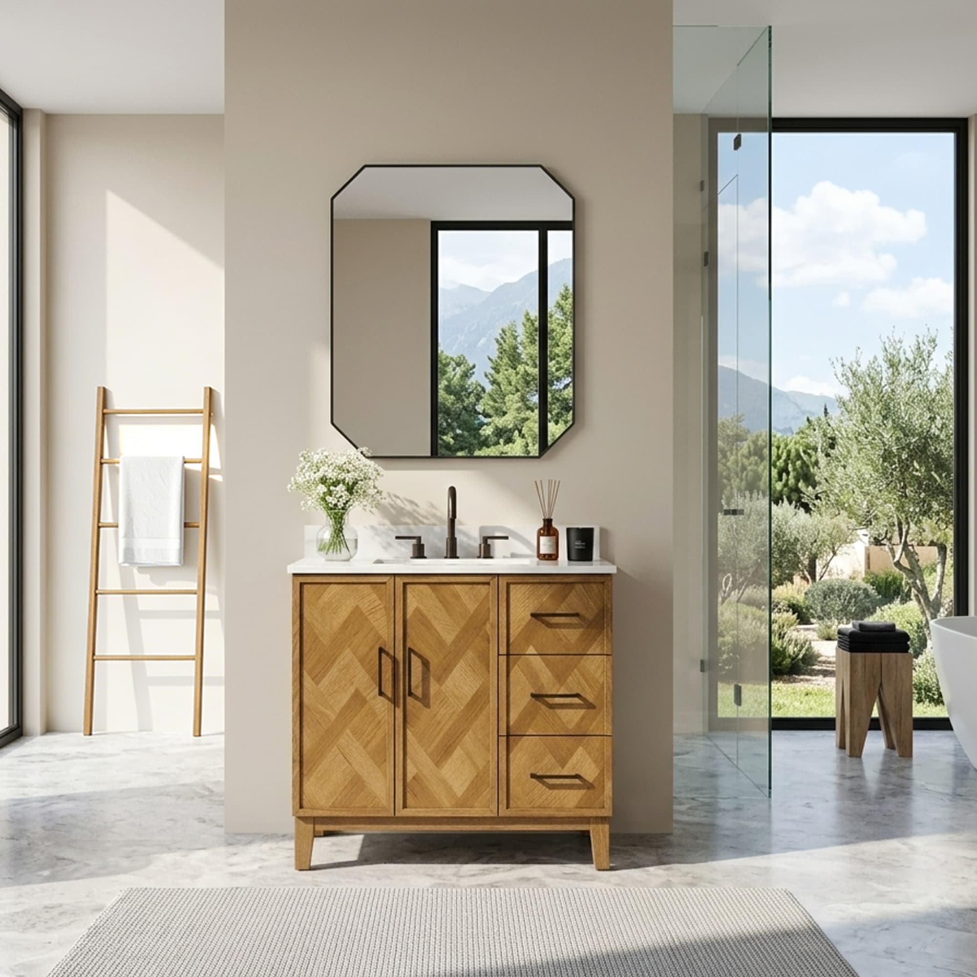 Altair Clara Freestanding Bathroom Vanity in Weathered Brown - photo 3 of 17
