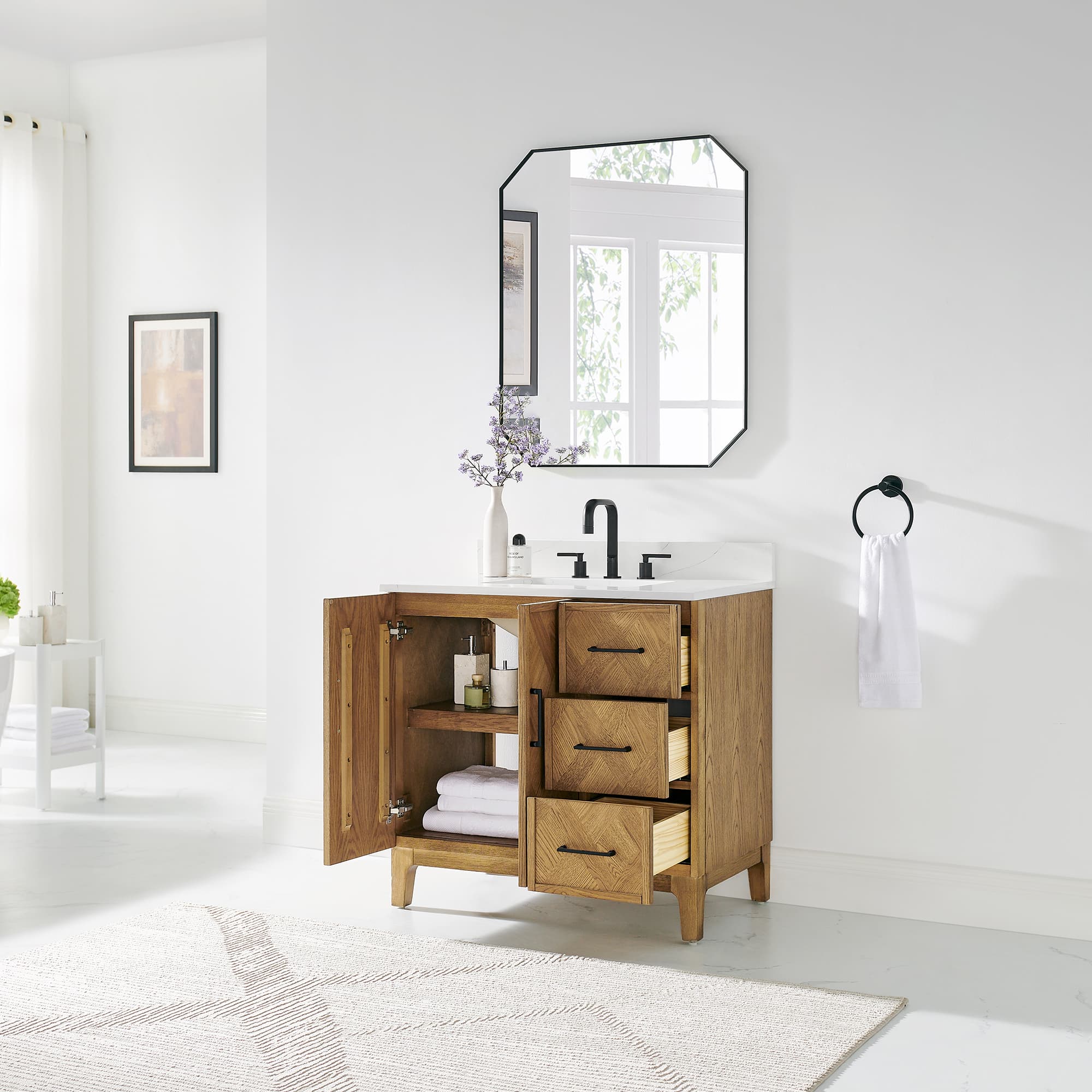 Altair Clara Freestanding Bathroom Vanity in Weathered Brown - photo 4 of 17