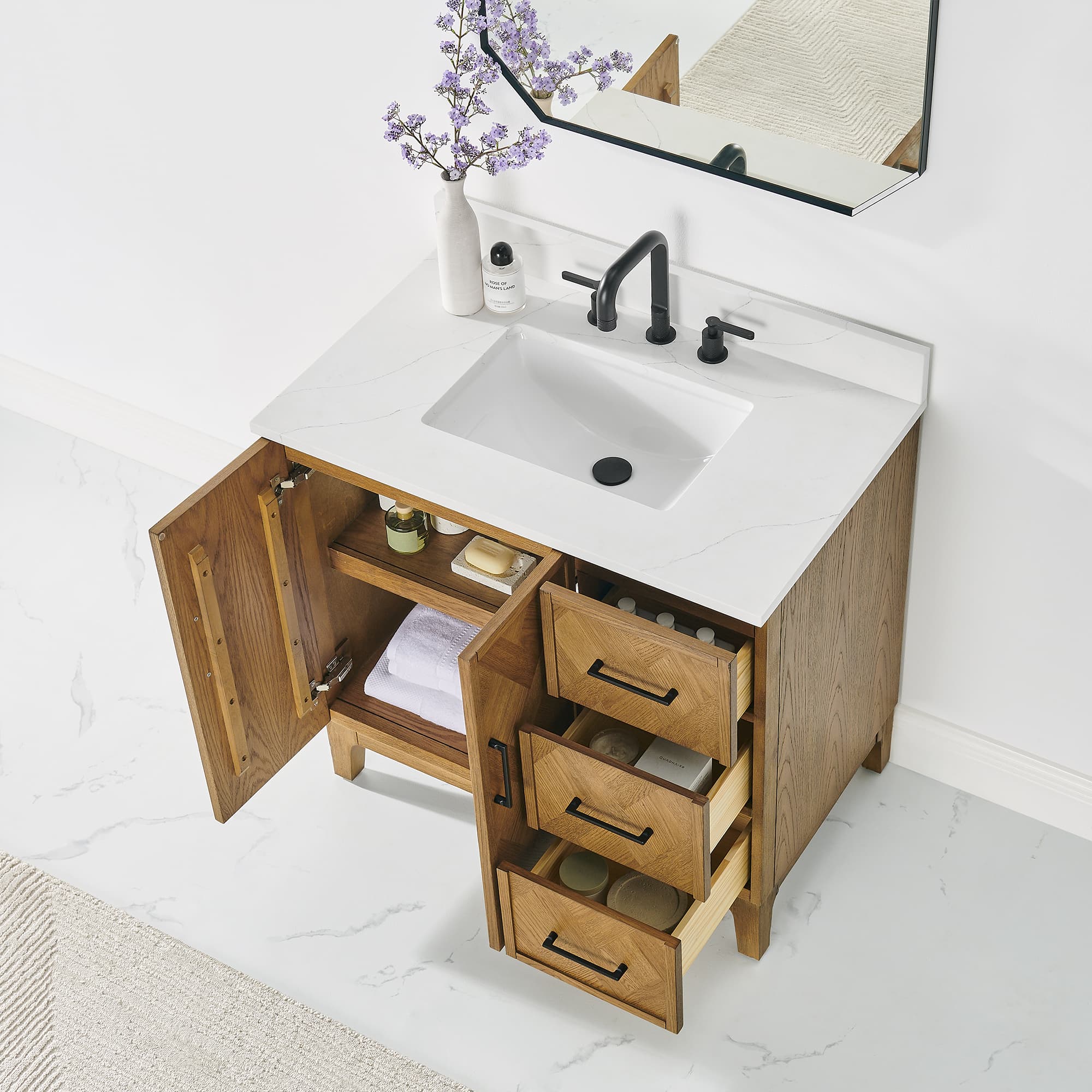 Altair Clara Freestanding Bathroom Vanity in Weathered Brown - photo 5 of 17