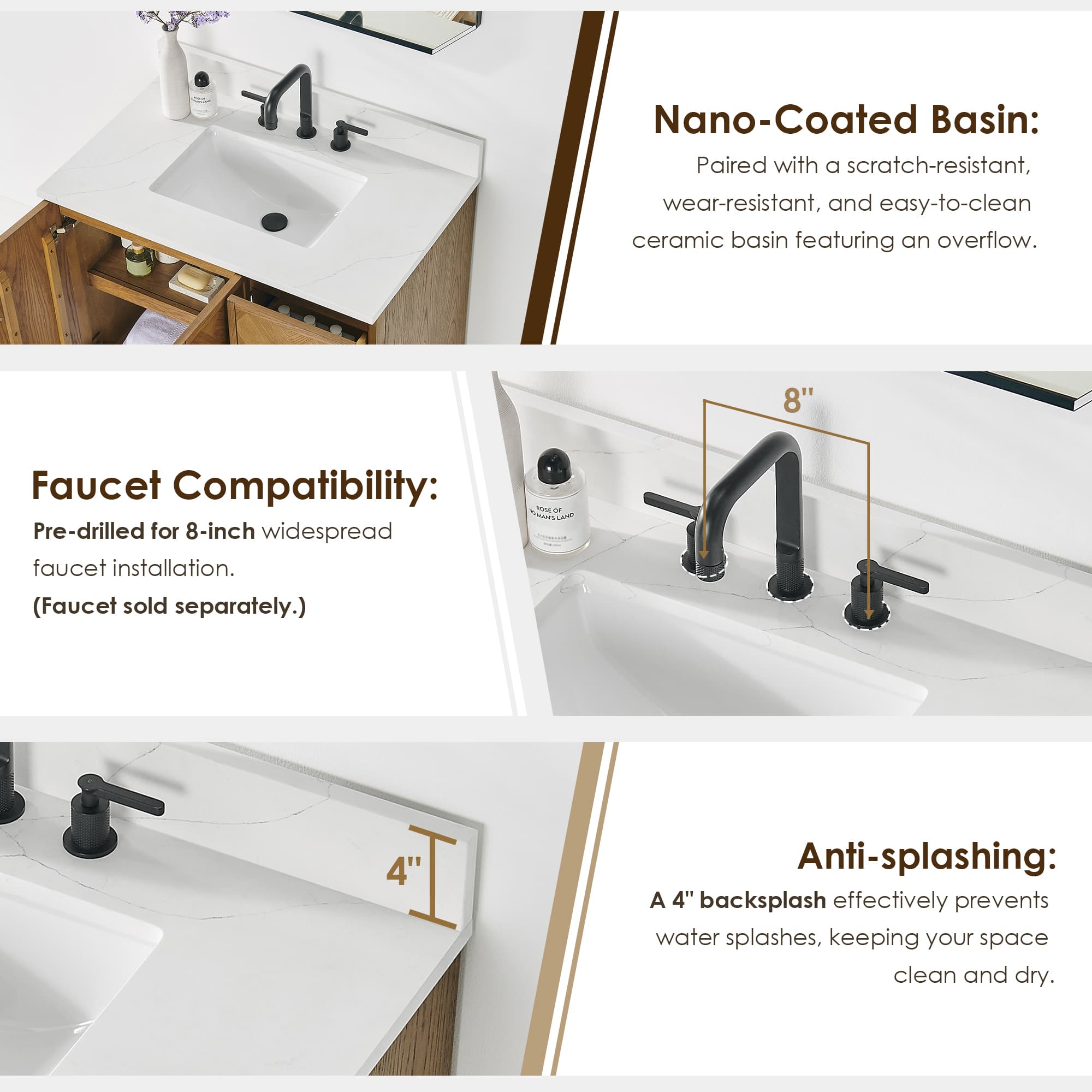 Altair Clara Freestanding Bathroom Vanity in Weathered Brown - photo 7 of 17