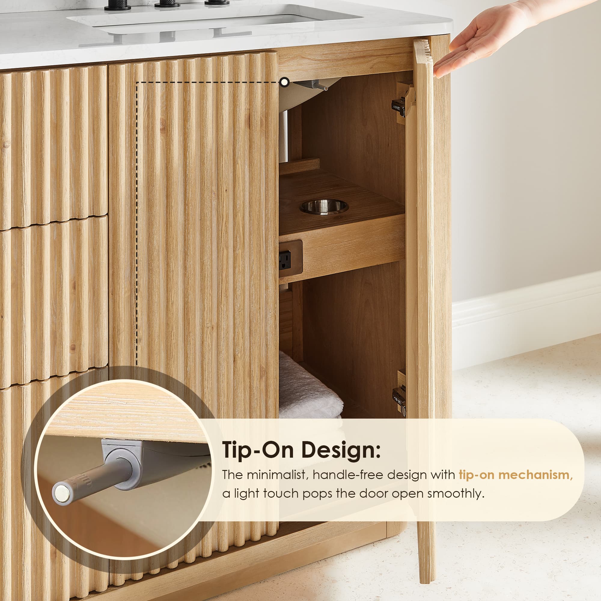 Altair Clayton Freestanding Bathroom Vanity in Washed Light Brown - photo 12 of 17