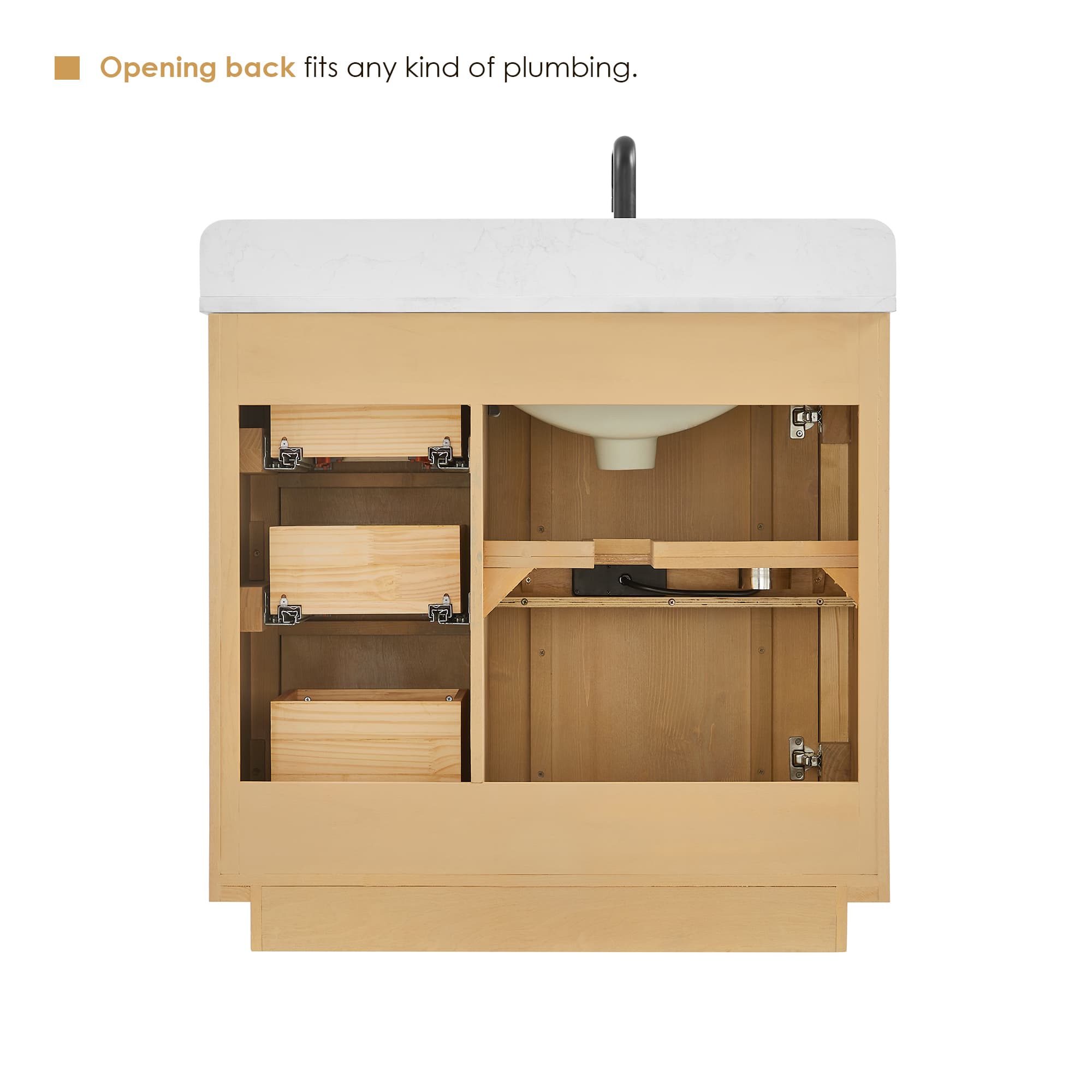 Altair Clayton Freestanding Bathroom Vanity in Washed Light Brown - photo 15 of 17