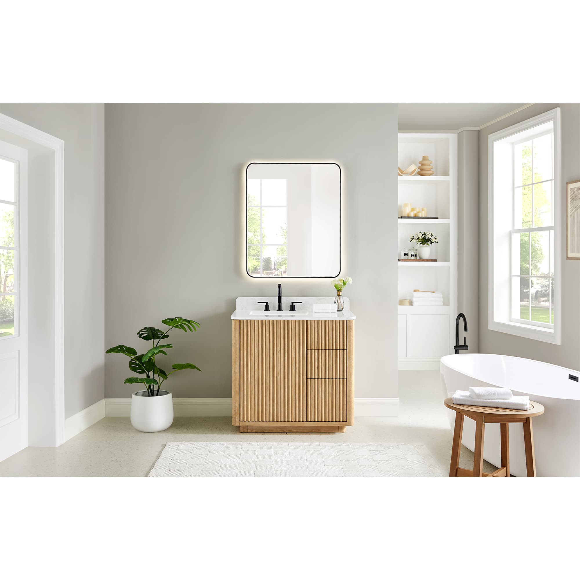 Altair Clayton Freestanding Bathroom Vanity in Washed Light Brown - photo 16 of 17