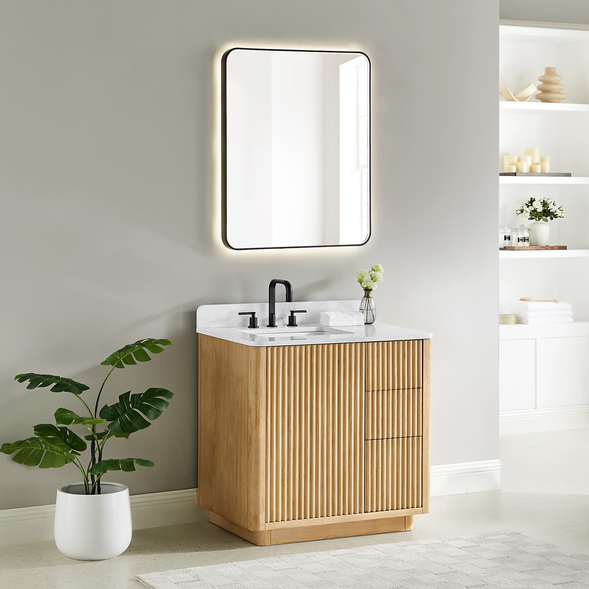 Altair Clayton Freestanding Bathroom Vanity in Washed Light Brown - photo 3 of 17