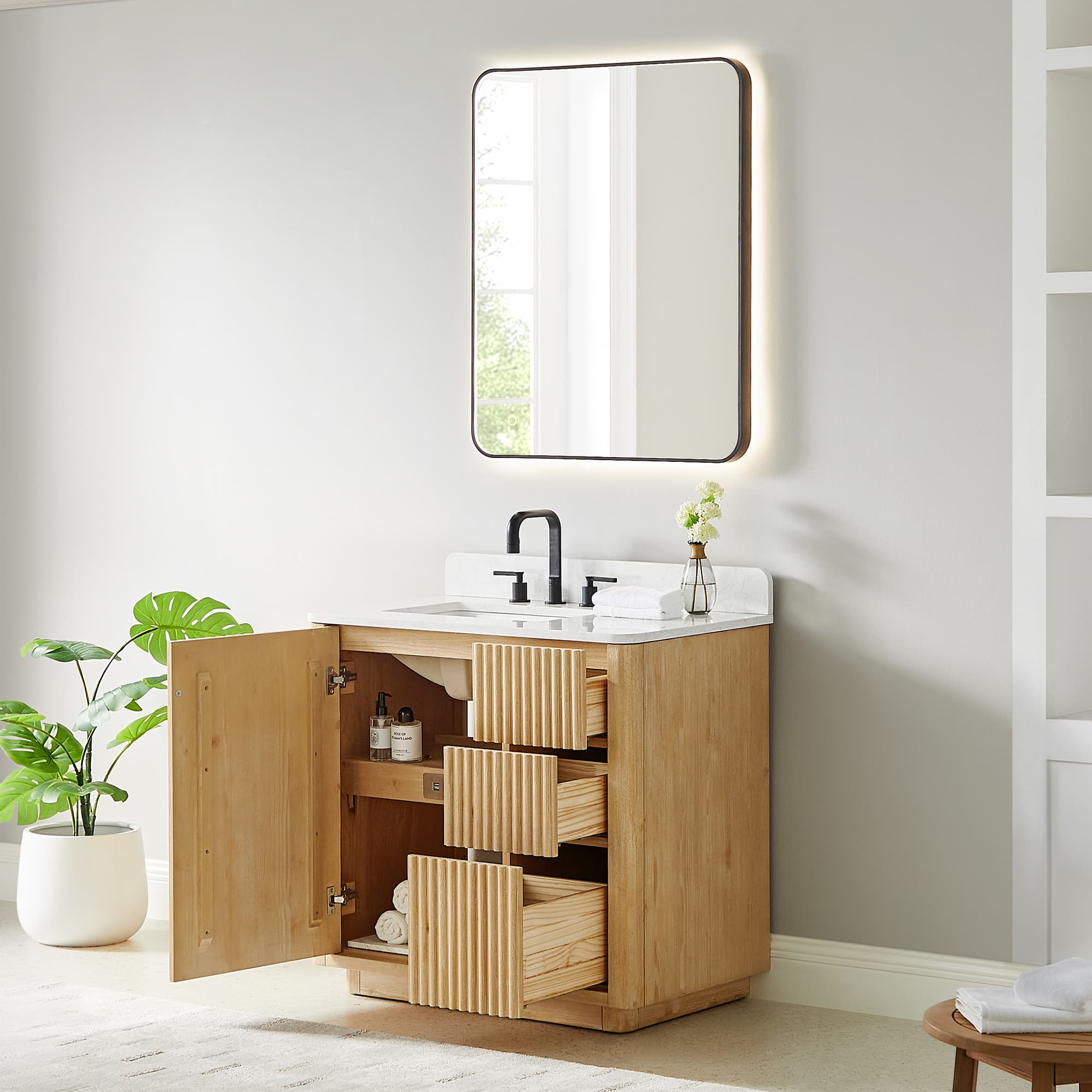Altair Clayton Freestanding Bathroom Vanity in Washed Light Brown - photo 4 of 17