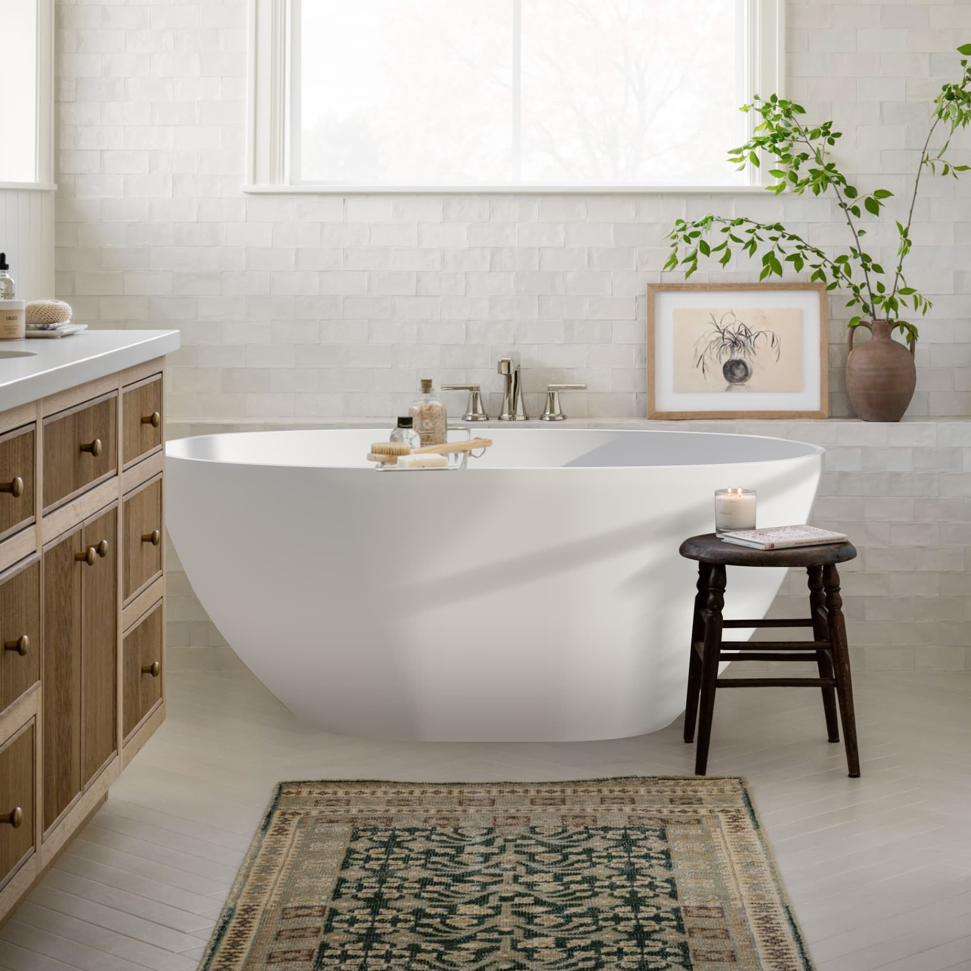 Altair Euston Solid Surface Freestanding Soaking Bathtub - photo 10 of 24