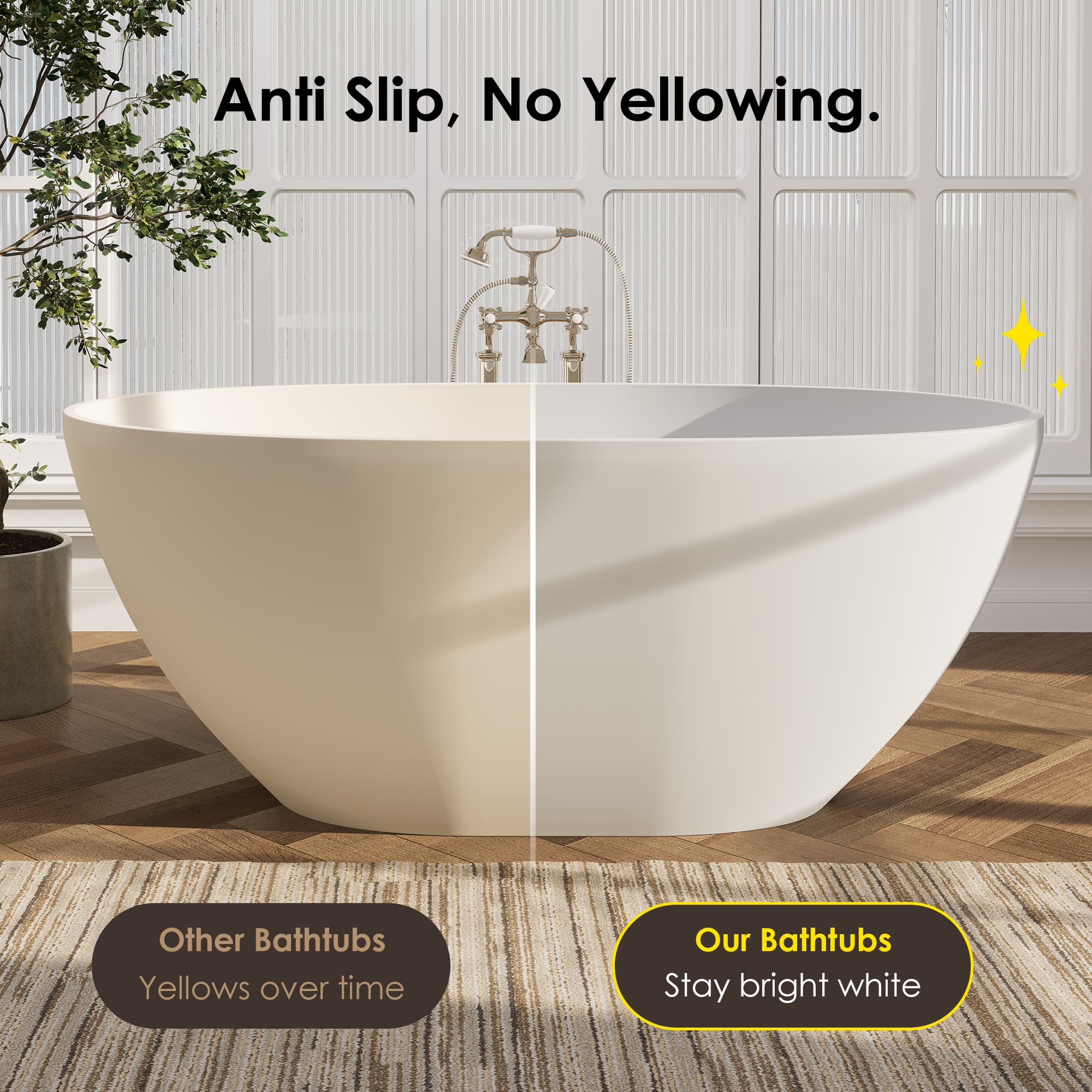 Altair Euston Solid Surface Freestanding Soaking Bathtub - photo 16 of 24