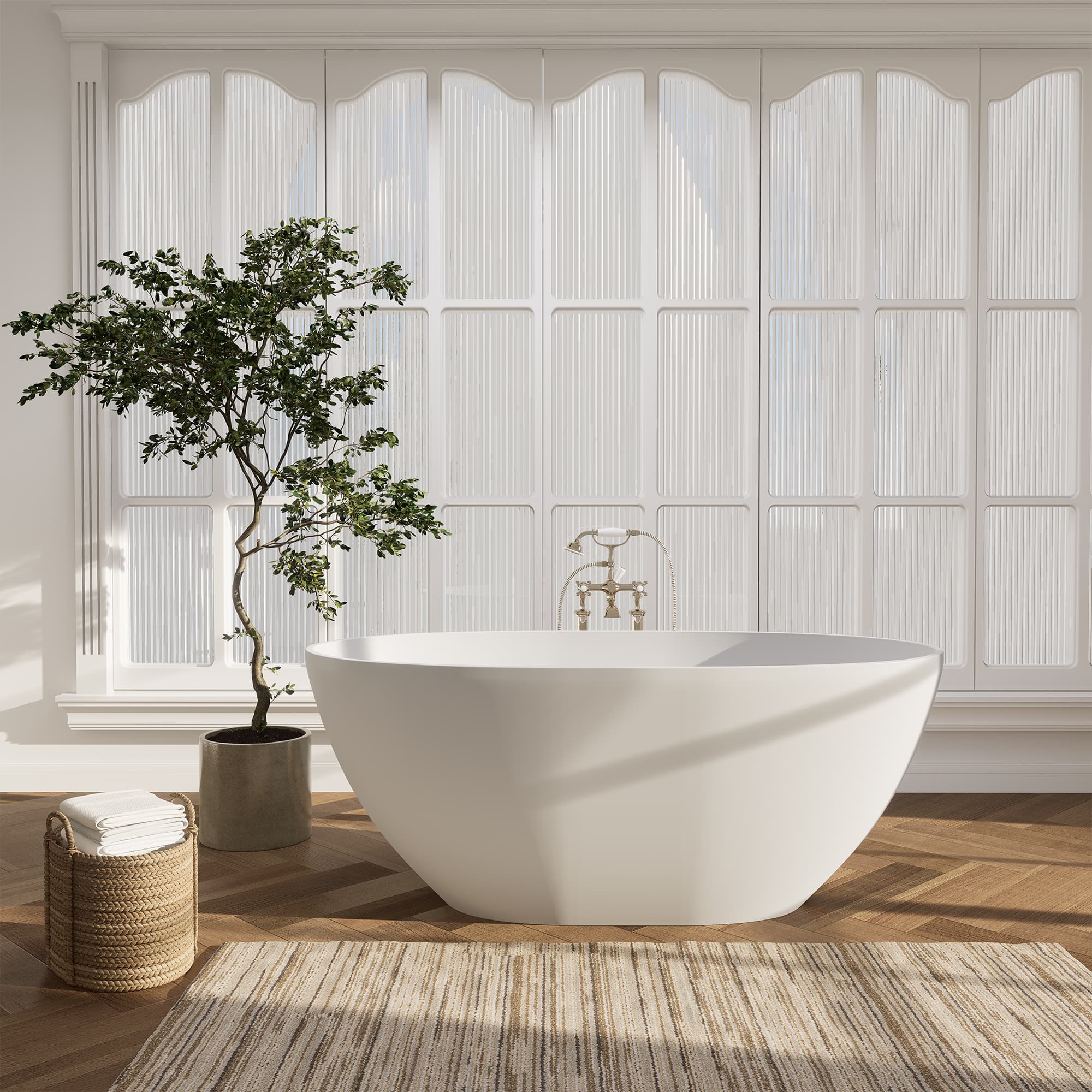 Altair Euston Solid Surface Freestanding Soaking Bathtub - photo 6 of 24