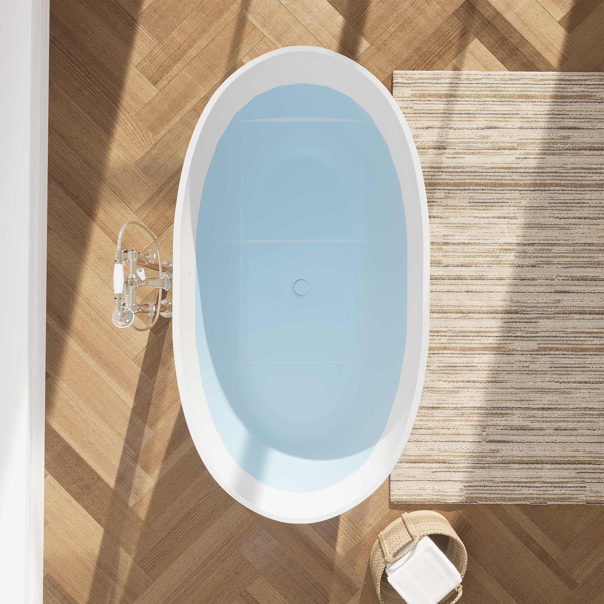Altair Euston Solid Surface Freestanding Soaking Bathtub - photo 9 of 24