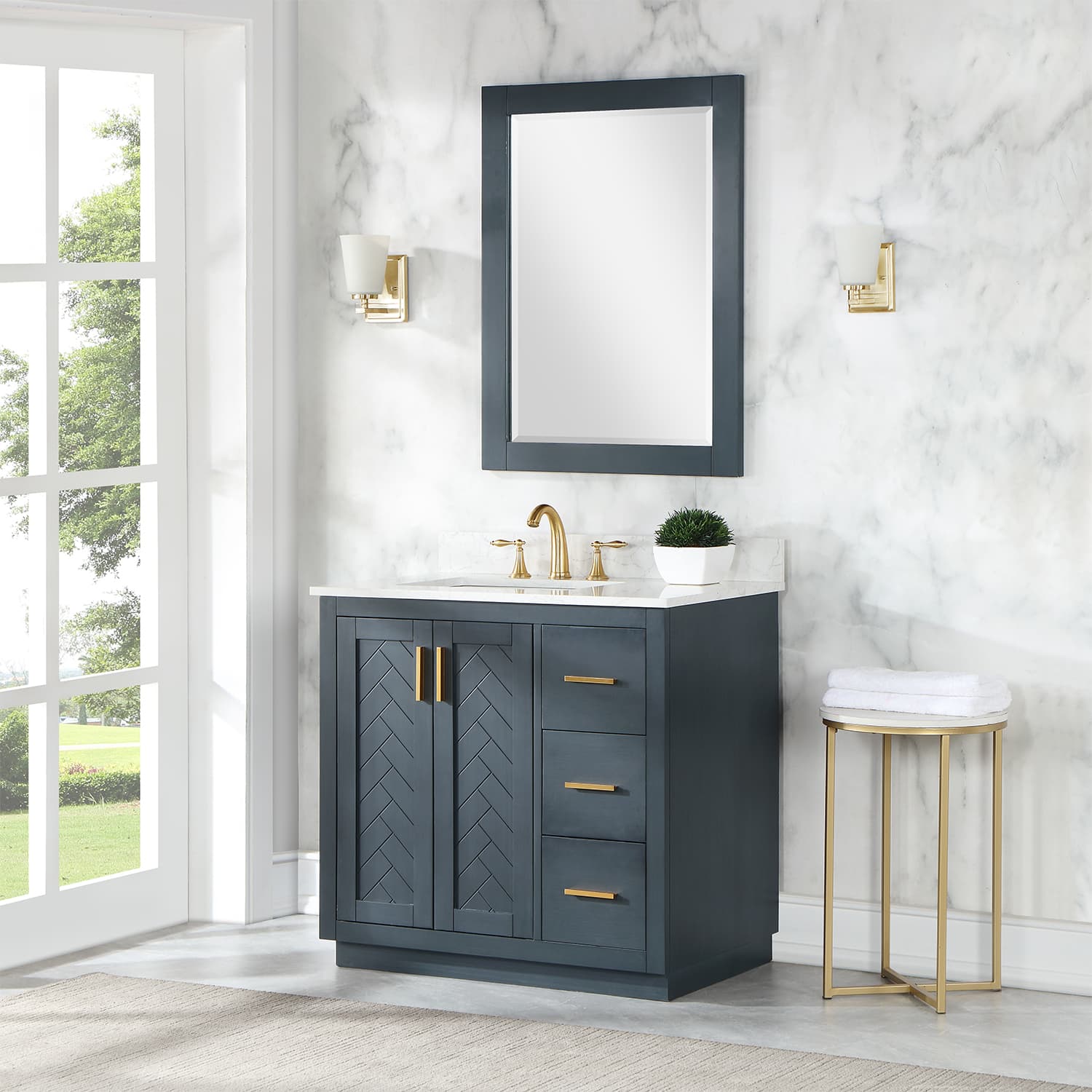 Altair Gazsi Freestanding Bathroom Vanity in Charcoal Blue - photo 3 of 9