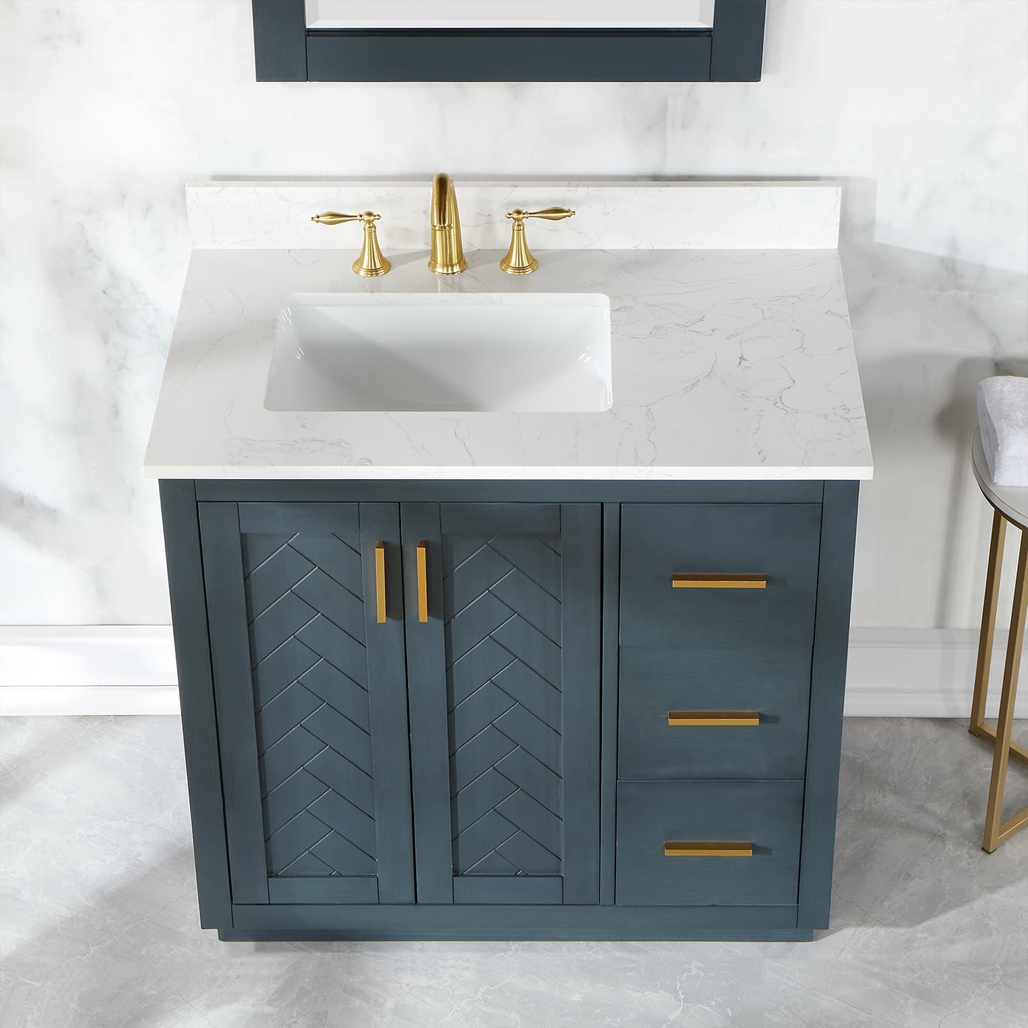Altair Gazsi Freestanding Bathroom Vanity in Charcoal Blue - photo 5 of 9