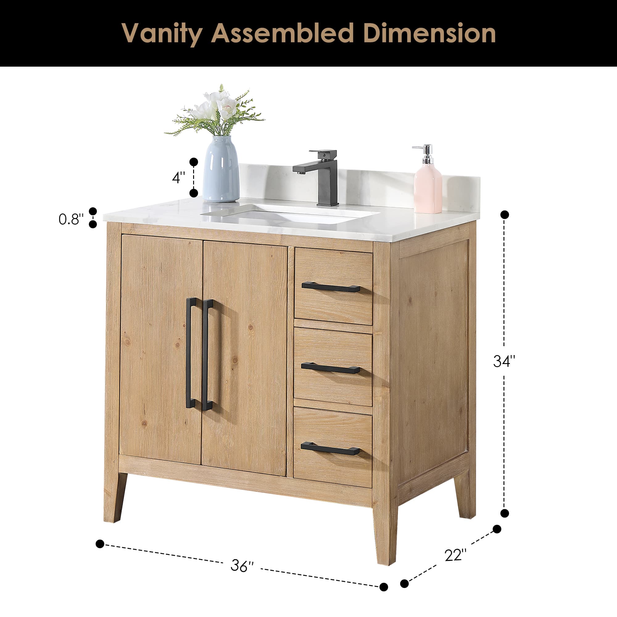 Altair Laurel Freestanding Bathroom Vanity in Weathered Fir - photo 11 of 13