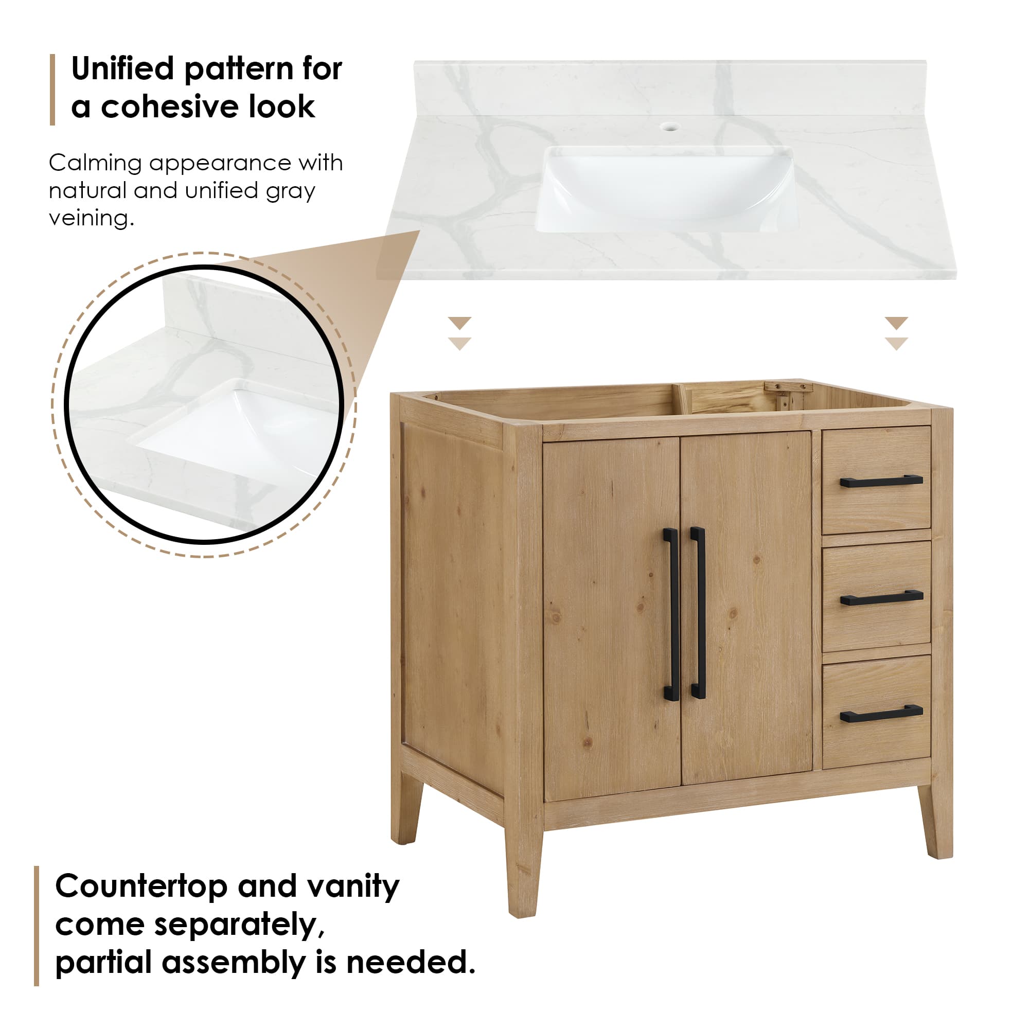 Altair Laurel Freestanding Bathroom Vanity in Weathered Fir - photo 13 of 13