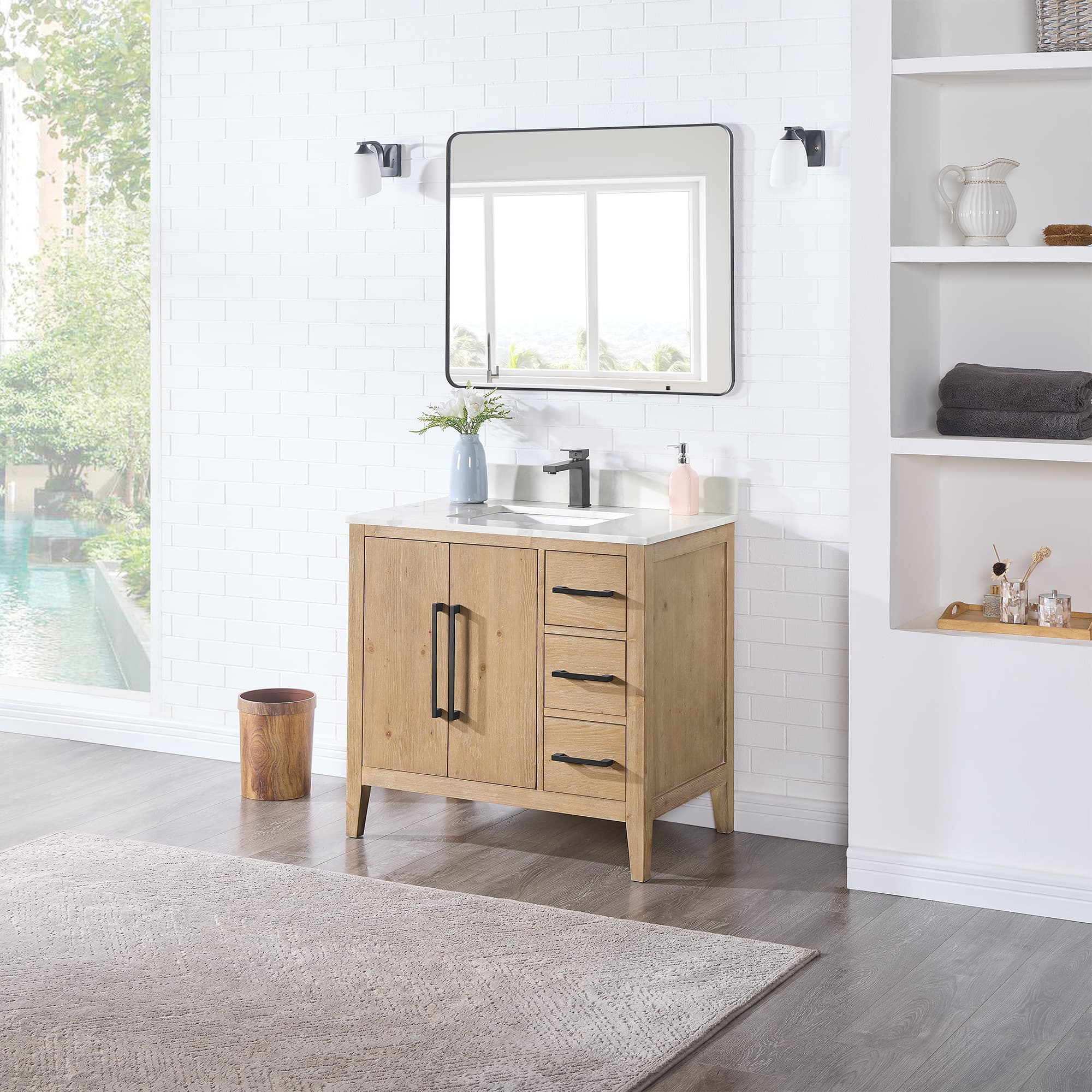 Altair Laurel Freestanding Bathroom Vanity in Weathered Fir - photo 3 of 13