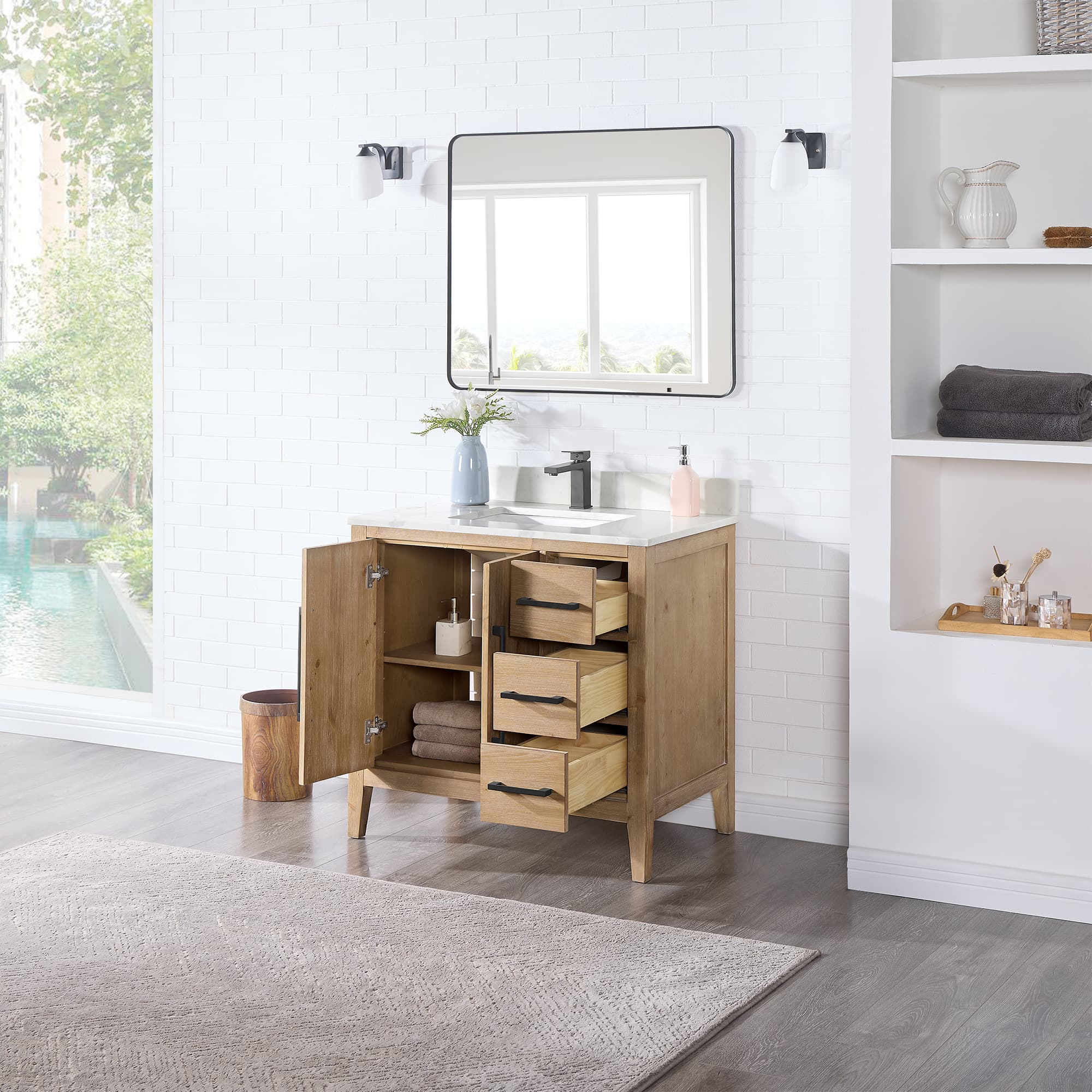 Altair Laurel Freestanding Bathroom Vanity in Weathered Fir - photo 4 of 13