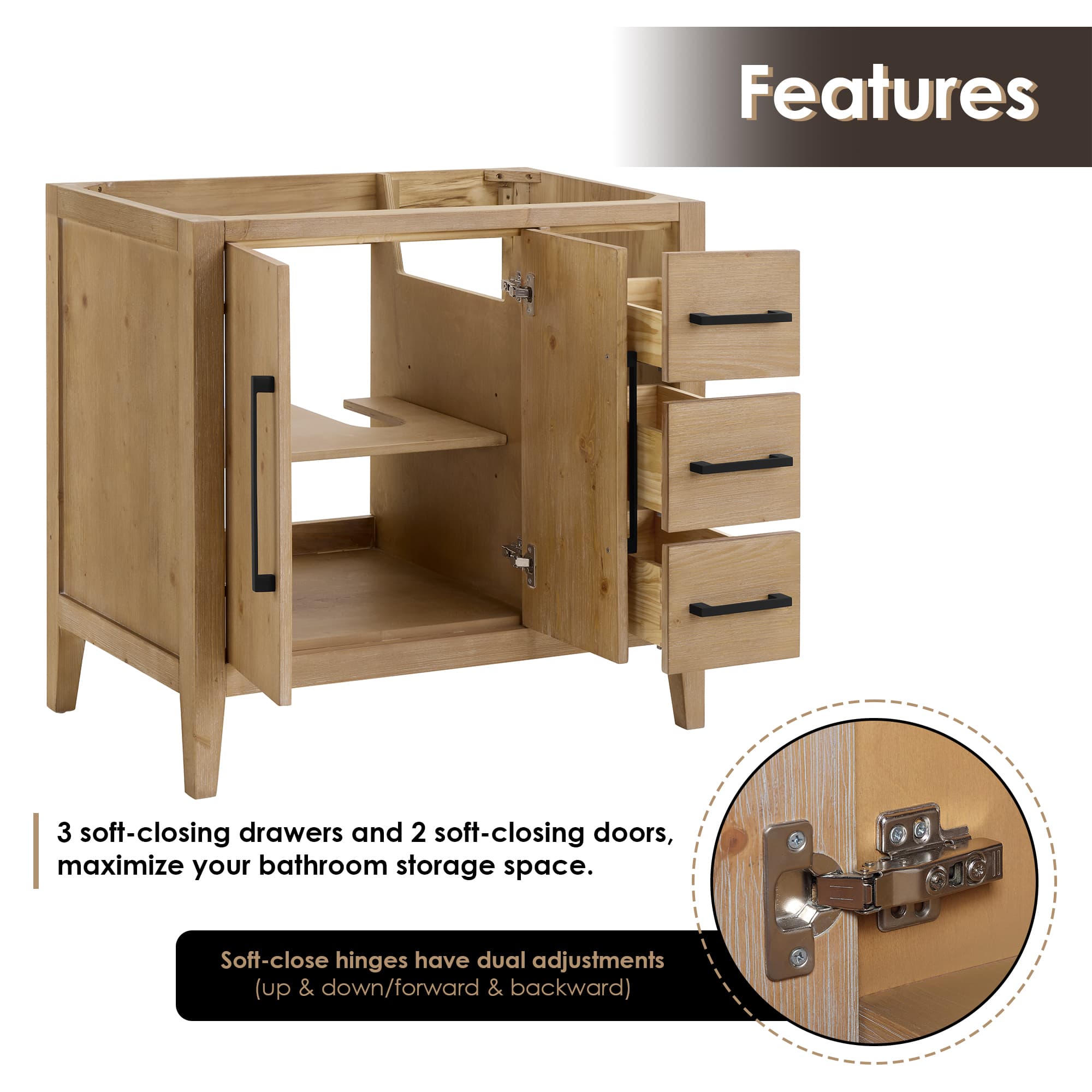Altair Laurel Freestanding Bathroom Vanity in Weathered Fir - photo 6 of 13