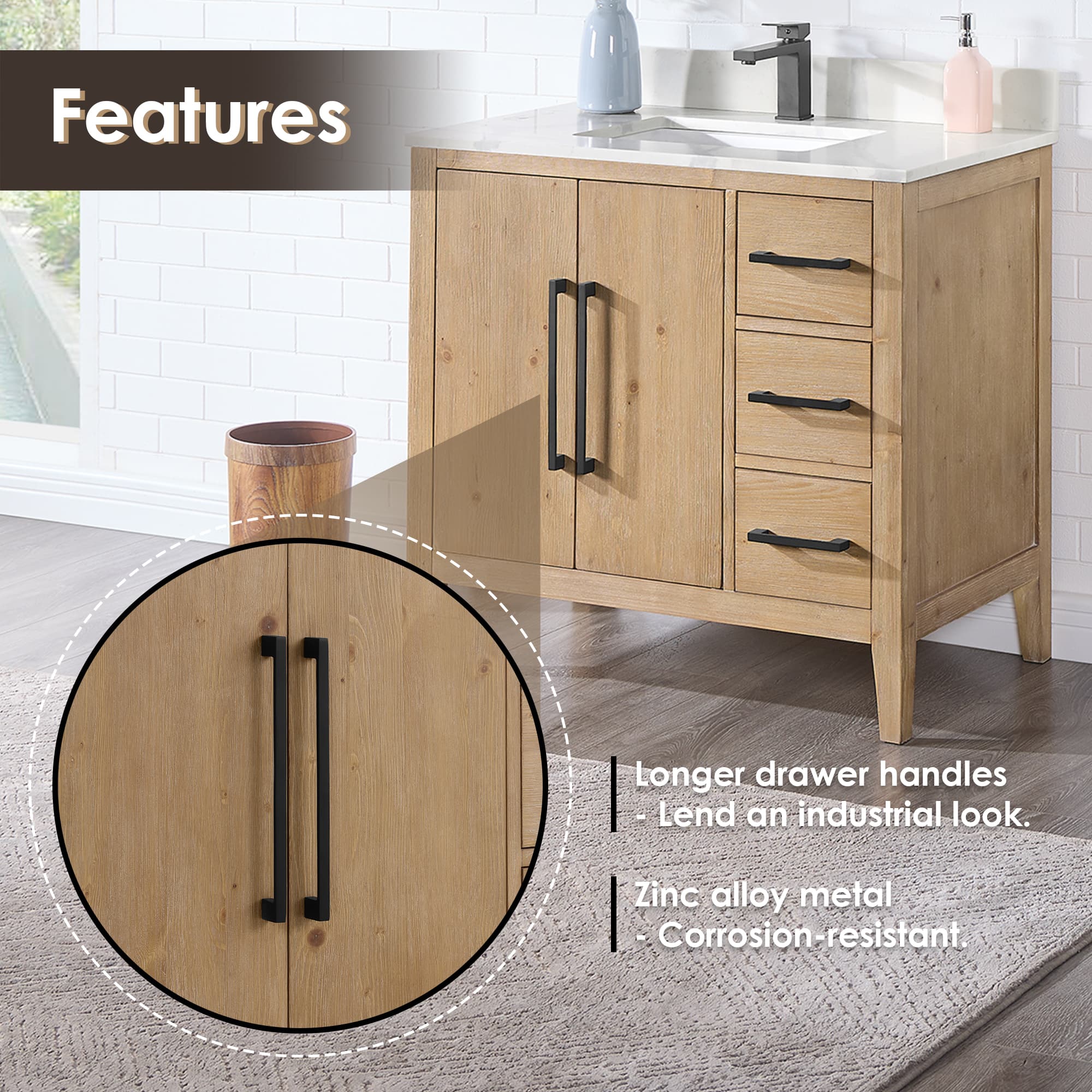 Altair Laurel Freestanding Bathroom Vanity in Weathered Fir - photo 9 of 13