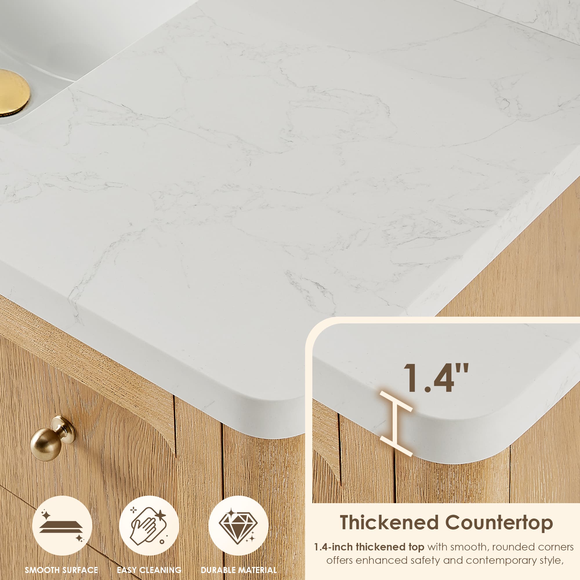 Altair Milner Freestanding Bathroom Vanity in Brushed Oak - photo 10 of 17