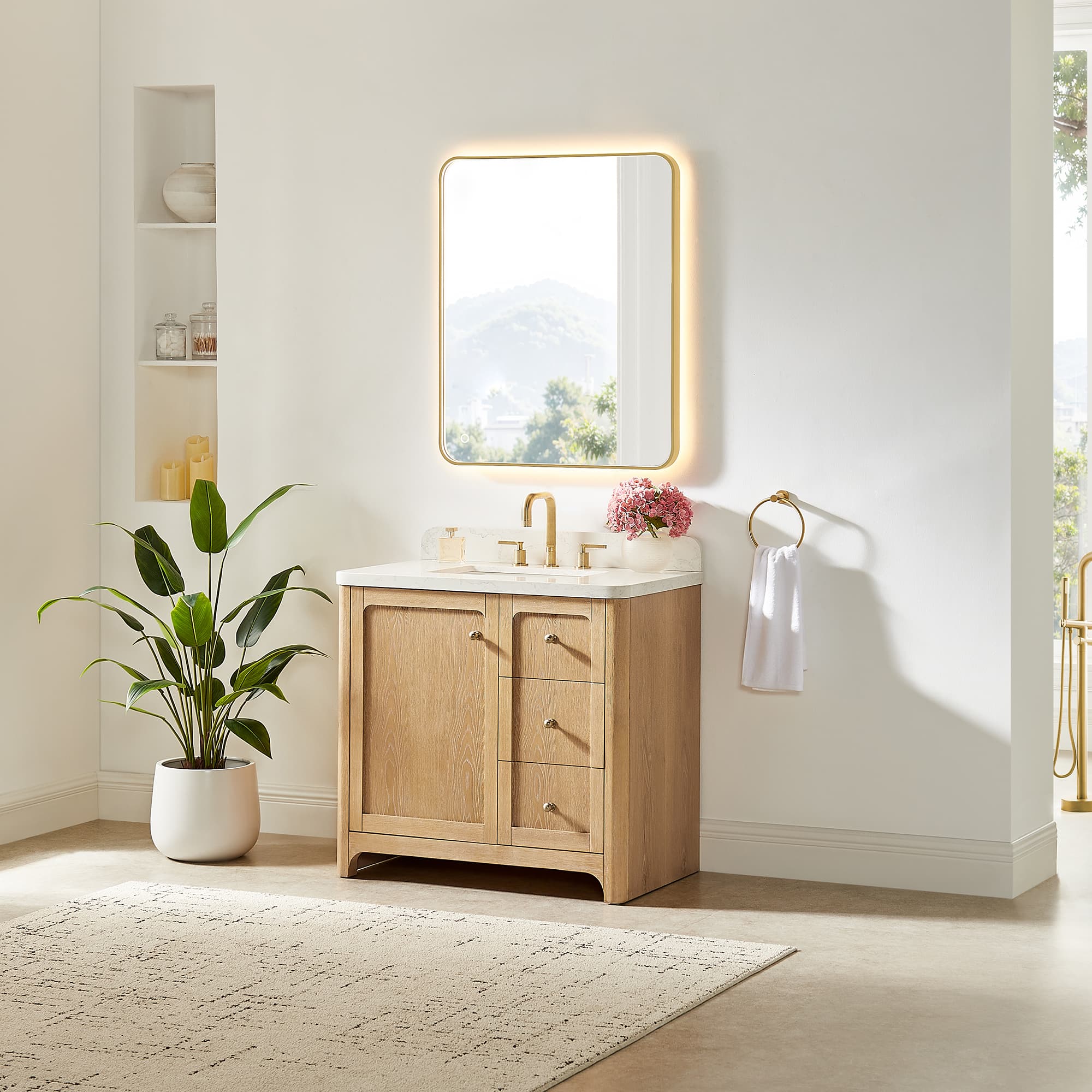 Altair Milner Freestanding Bathroom Vanity in Brushed Oak - photo 3 of 17