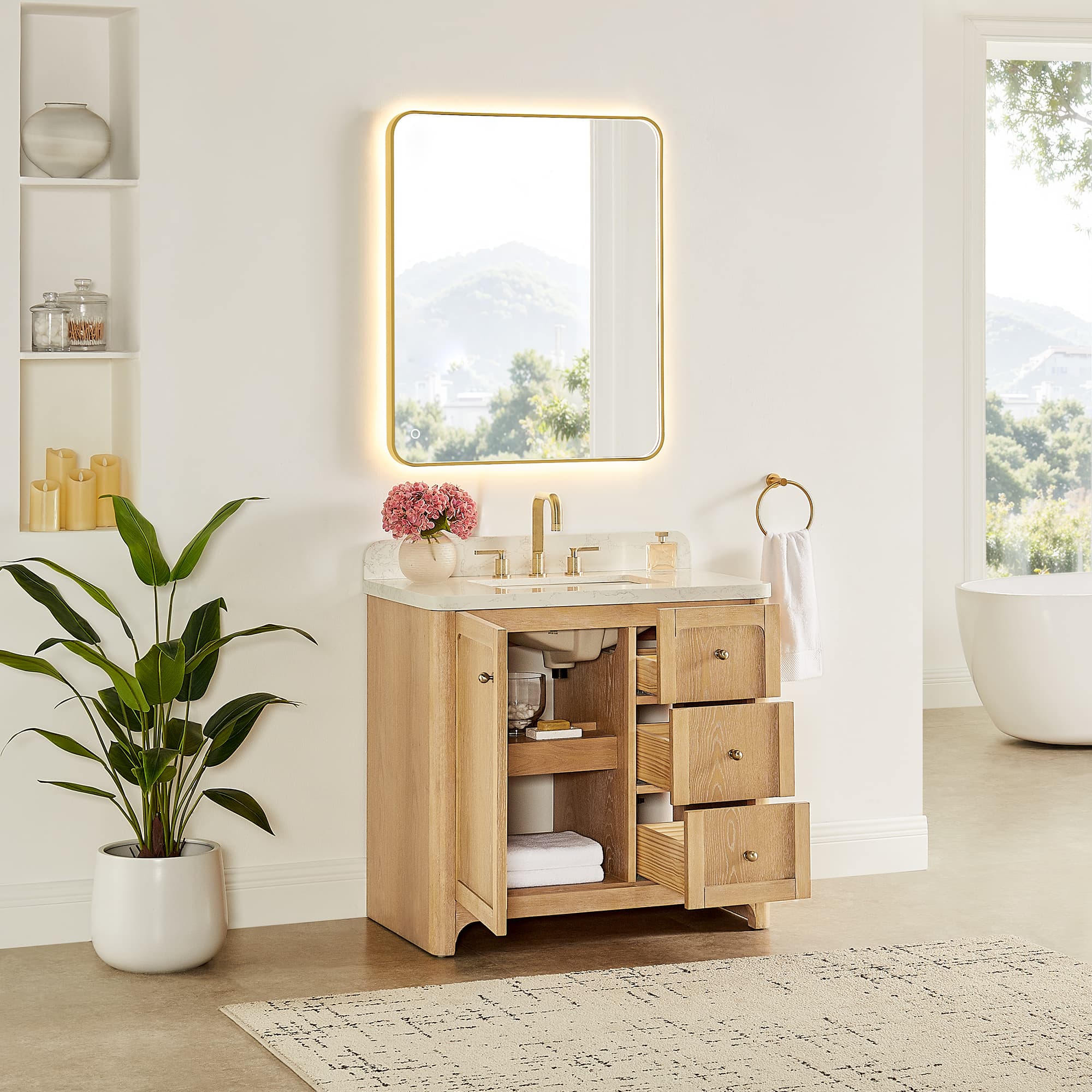 Altair Milner Freestanding Bathroom Vanity in Brushed Oak - photo 4 of 17