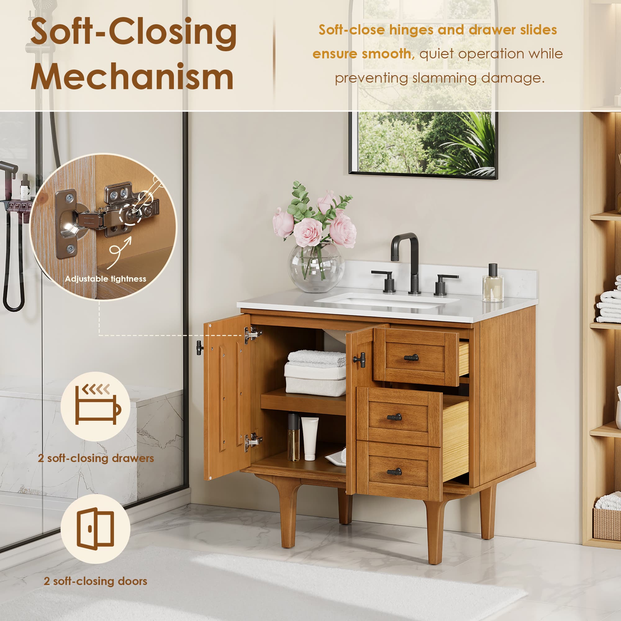 Altair Orasia Freestanding Bathroom Vanity in Mango Brown - photo 11 of 16