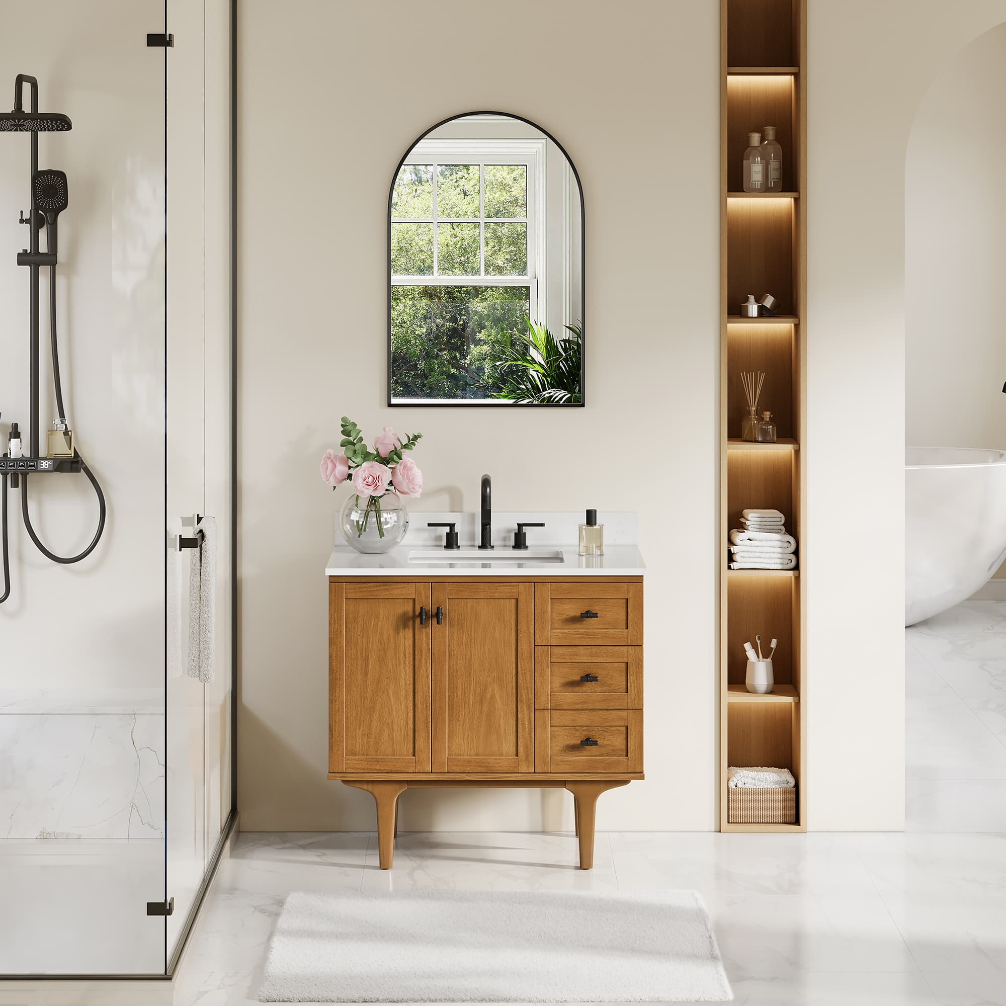 Altair Orasia Freestanding Bathroom Vanity in Mango Brown - photo 2 of 16