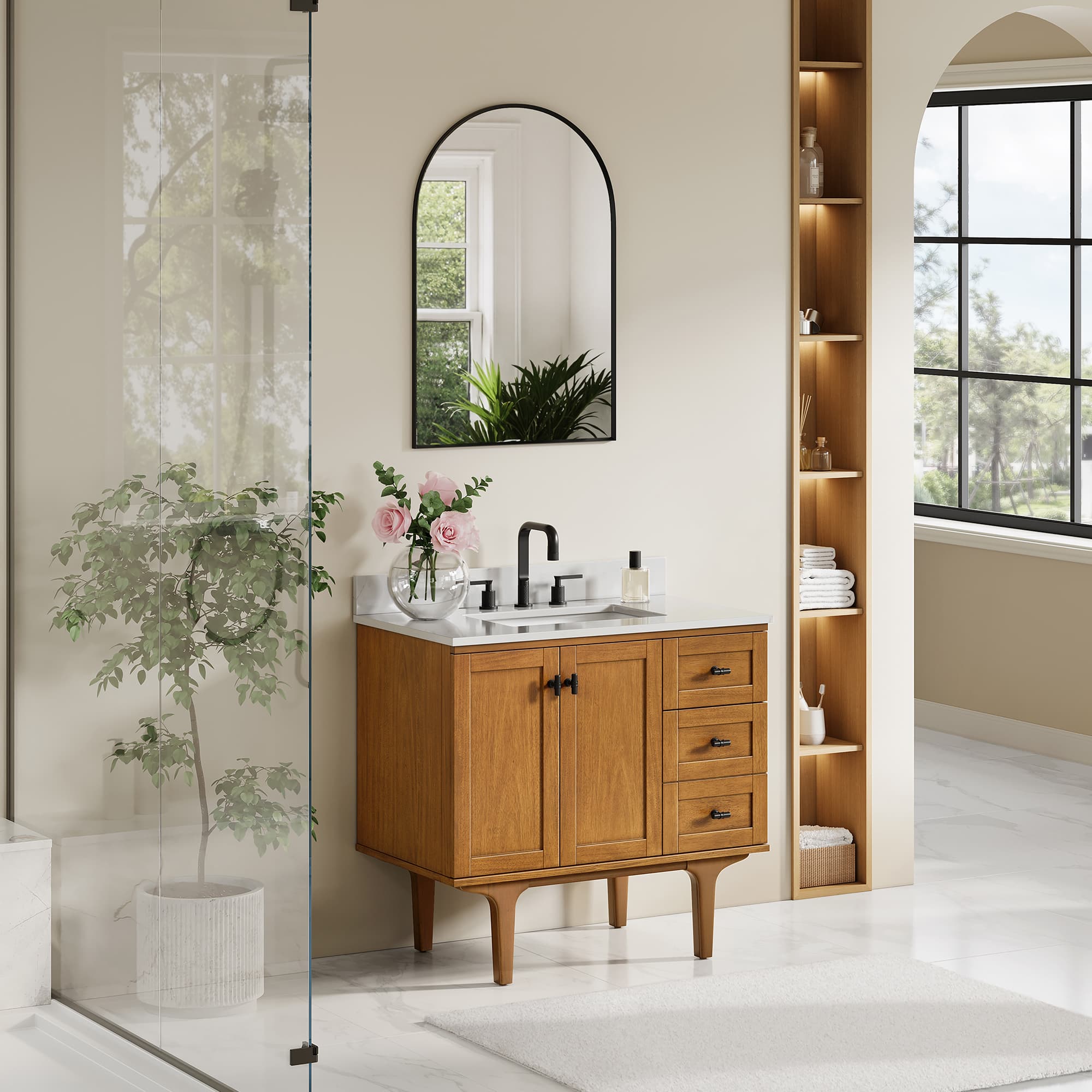 Altair Orasia Freestanding Bathroom Vanity in Mango Brown - photo 3 of 16