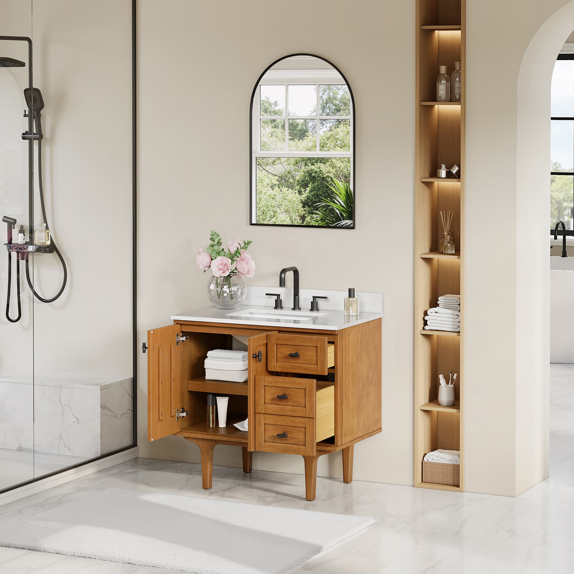 Altair Orasia Freestanding Bathroom Vanity in Mango Brown - photo 4 of 16