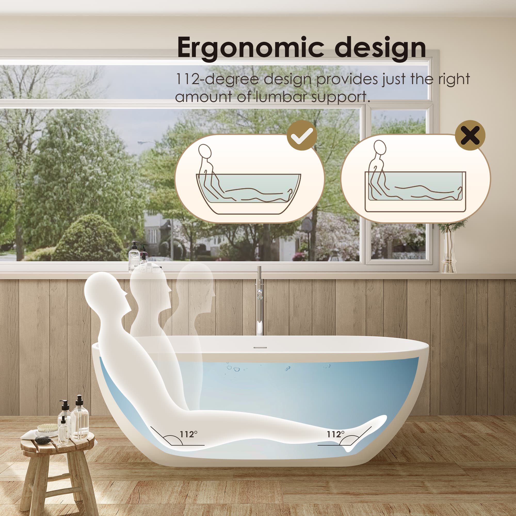 Altair Ryder Solid Surface Freestanding Soaking Bathtub - photo 16 of 26